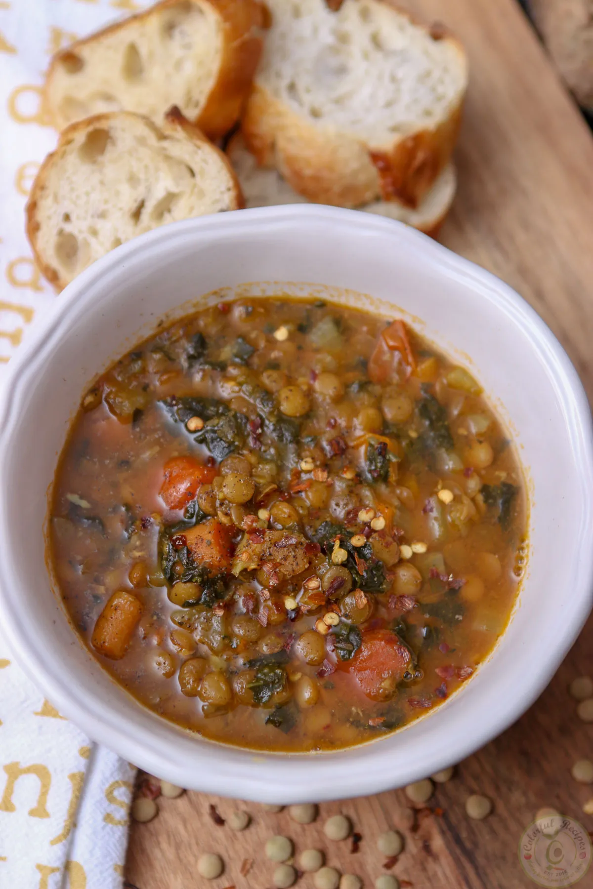 Spinach Lentil Soup for Cold Winter Nights