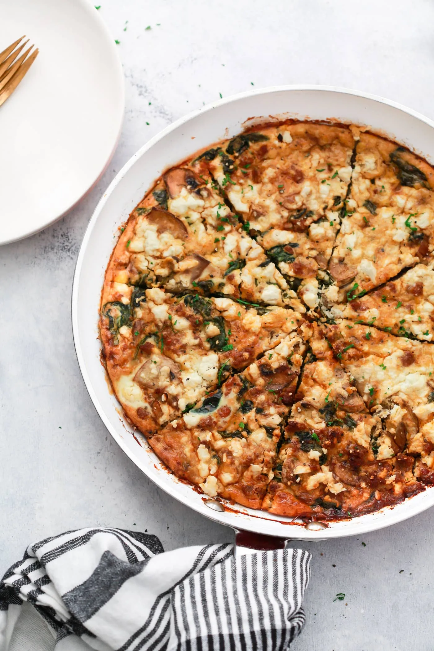 Spinach Mushroom and Goat Cheese Frittata