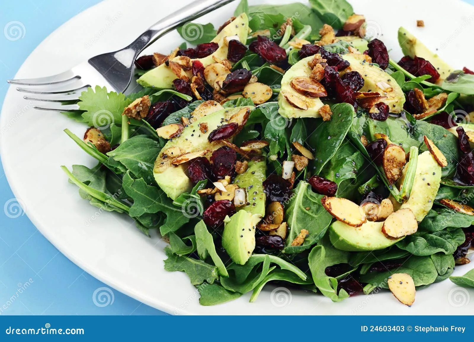 Spinach Salad with Dried Cranberries and Avocado