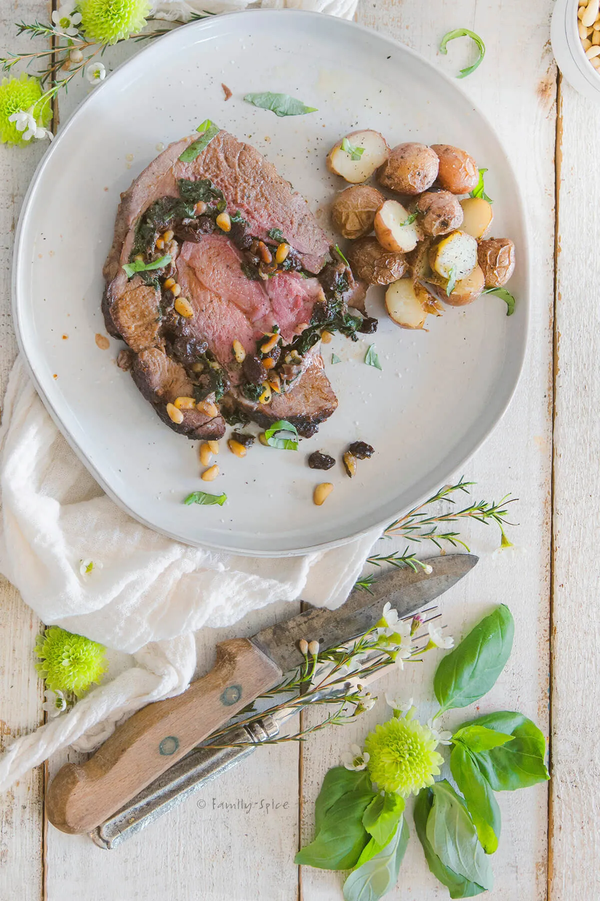 Spinach Stuffed Leg of Lamb