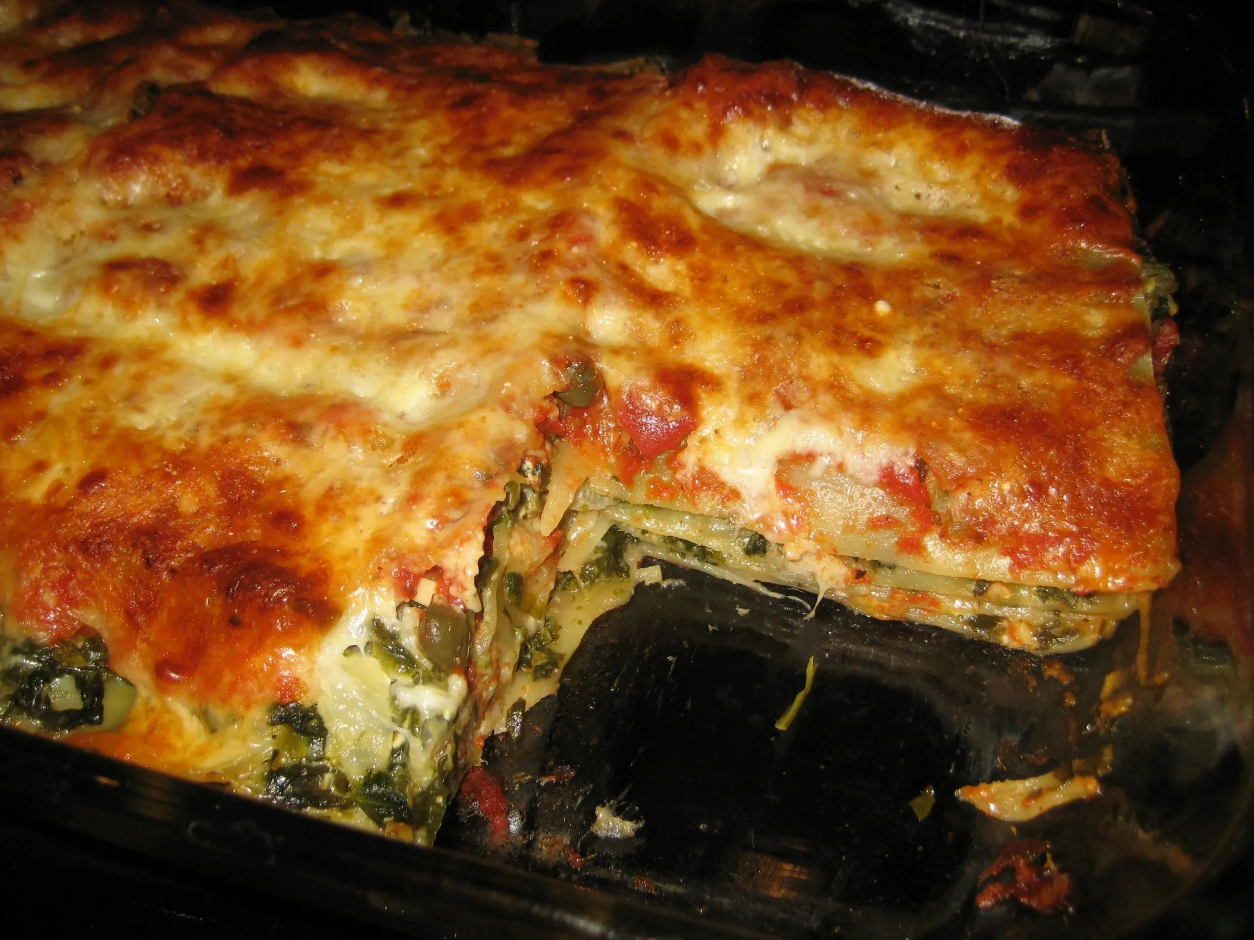 Spinach and Goat Cheese Meat Lasagna