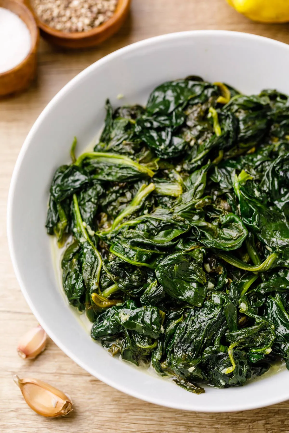Spinach with Garlic and Lemon