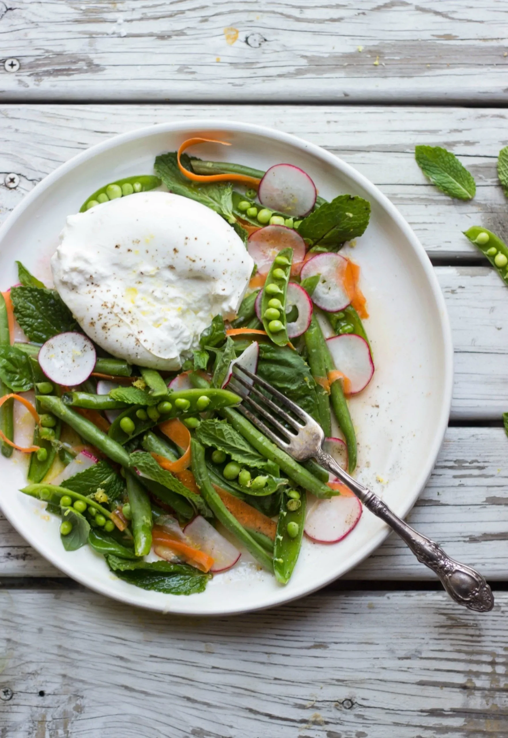 Spring Veggie Burrata Salad
