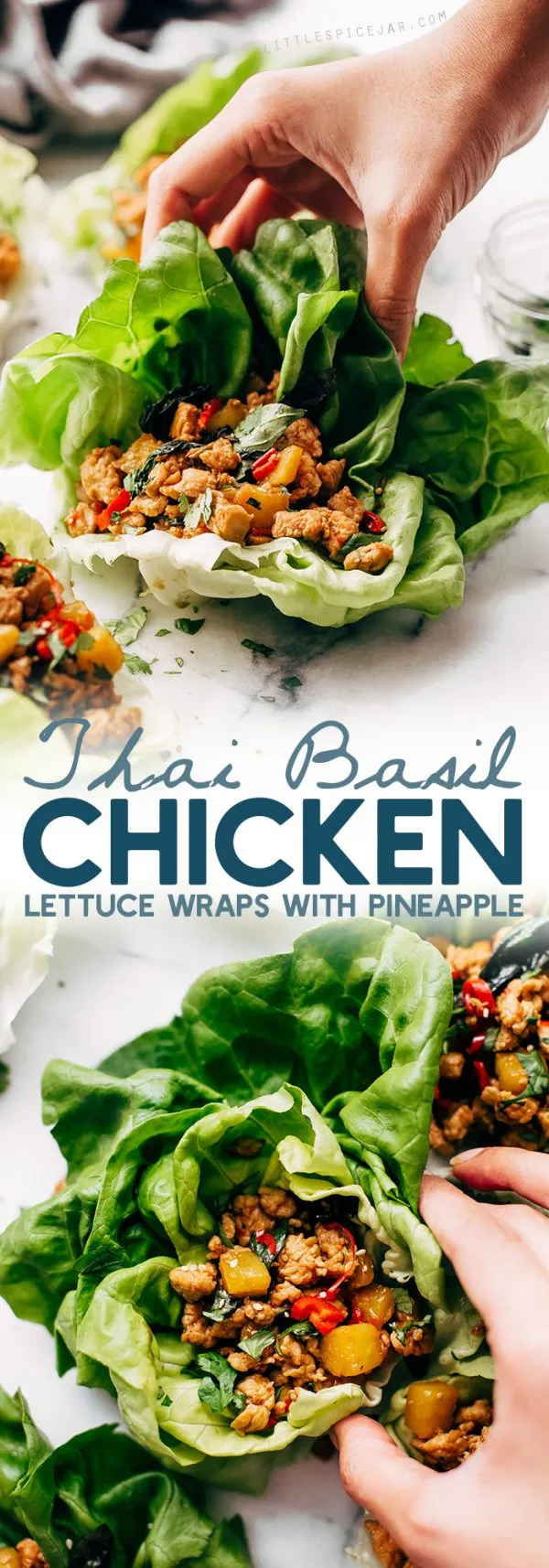 Springtime Basil Chicken Lettuce Wraps