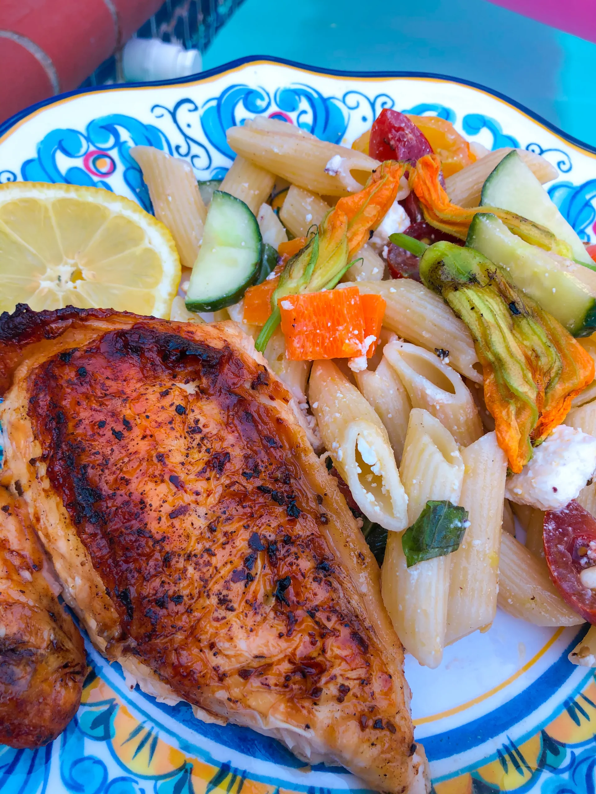Squash Blossom Pasta Salad