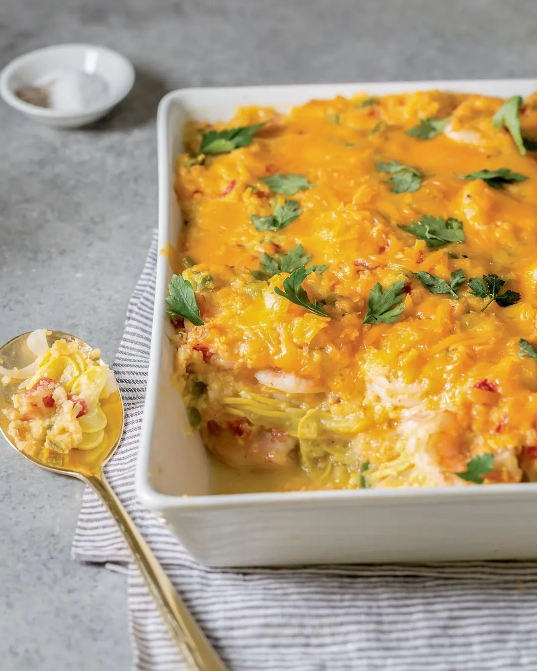 Squash Casserole with Shrimp and Corn