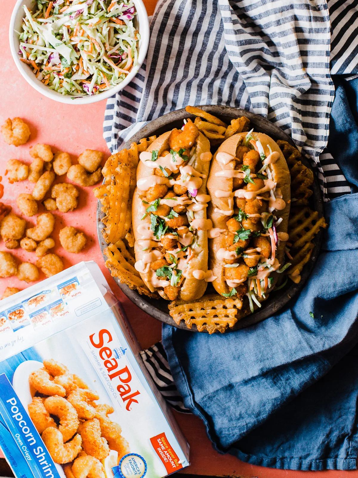 Sriracha Shrimp Po'Boy with Citrus Lime Slaw