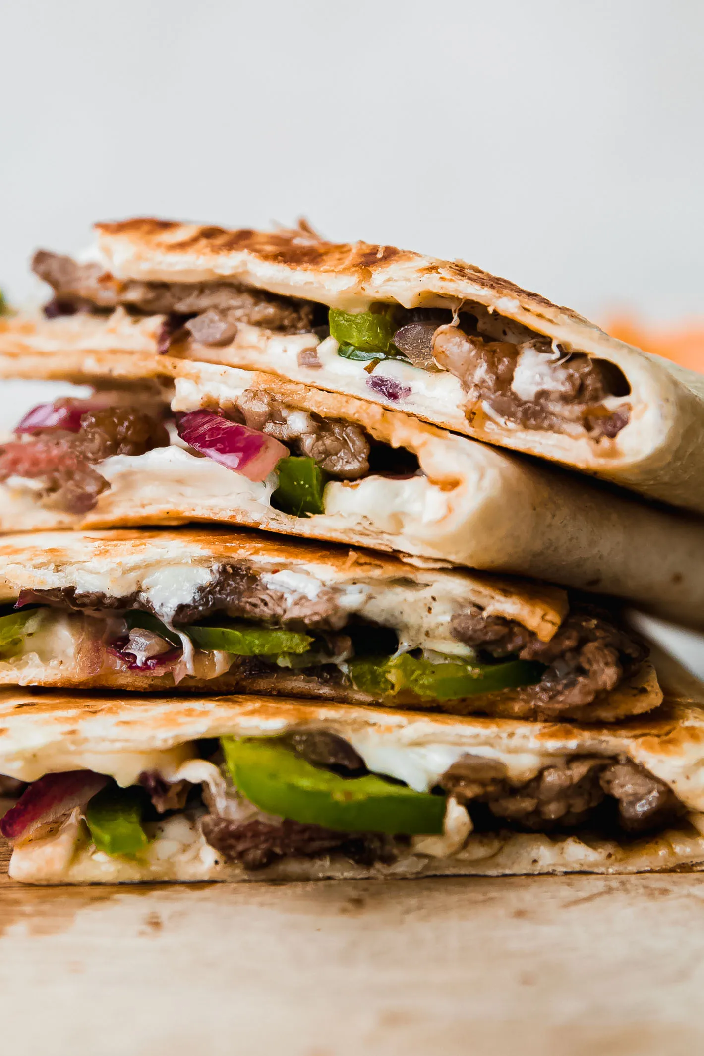 Steak Quesadilla with Ancho Chile Paste and Sour Cream Cilantro Sauce