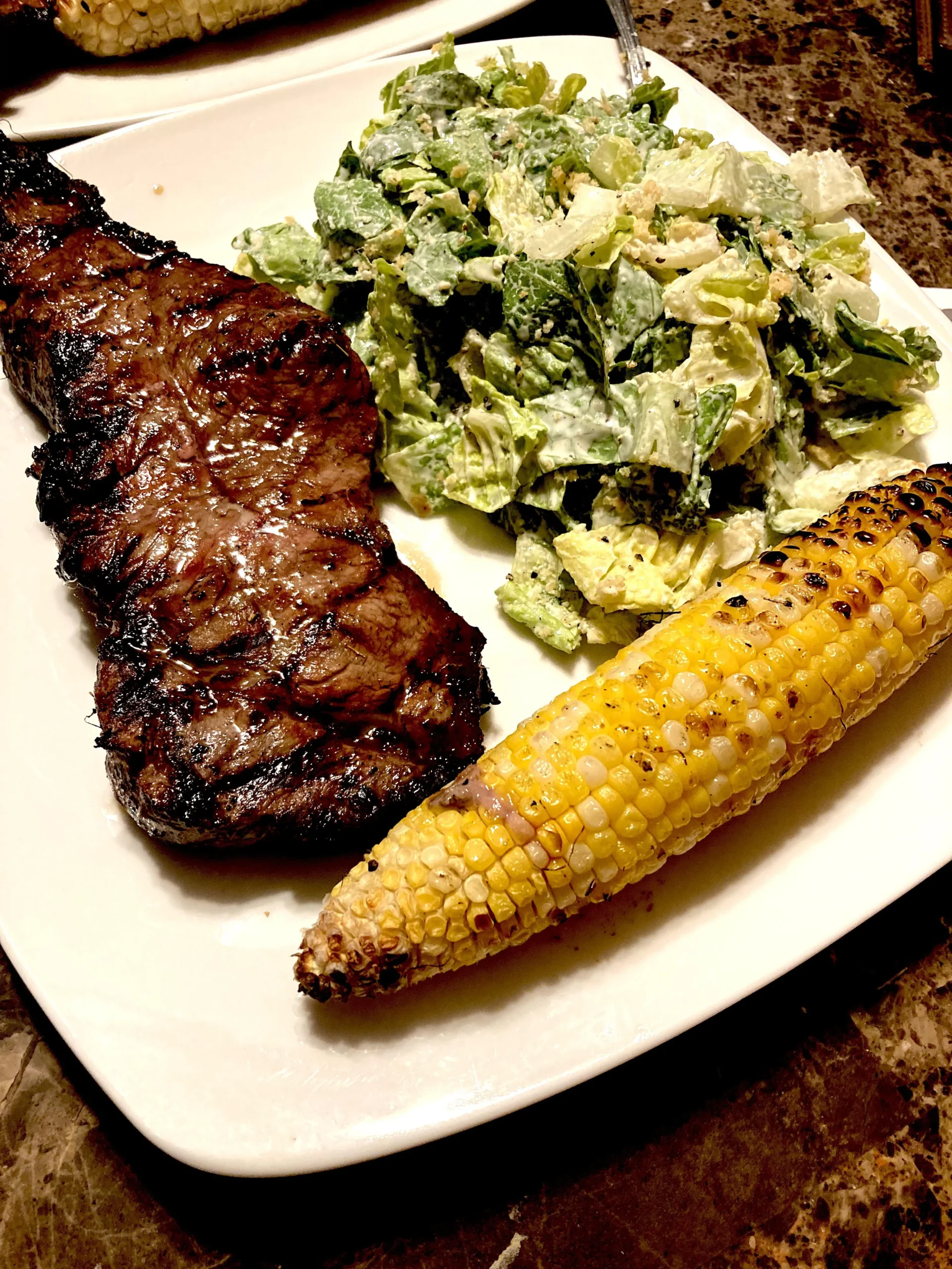 Steak and Corn Caesar Salad