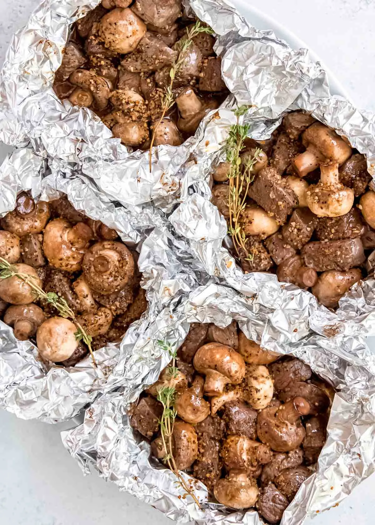 Steak and Mushroom Foil Packs