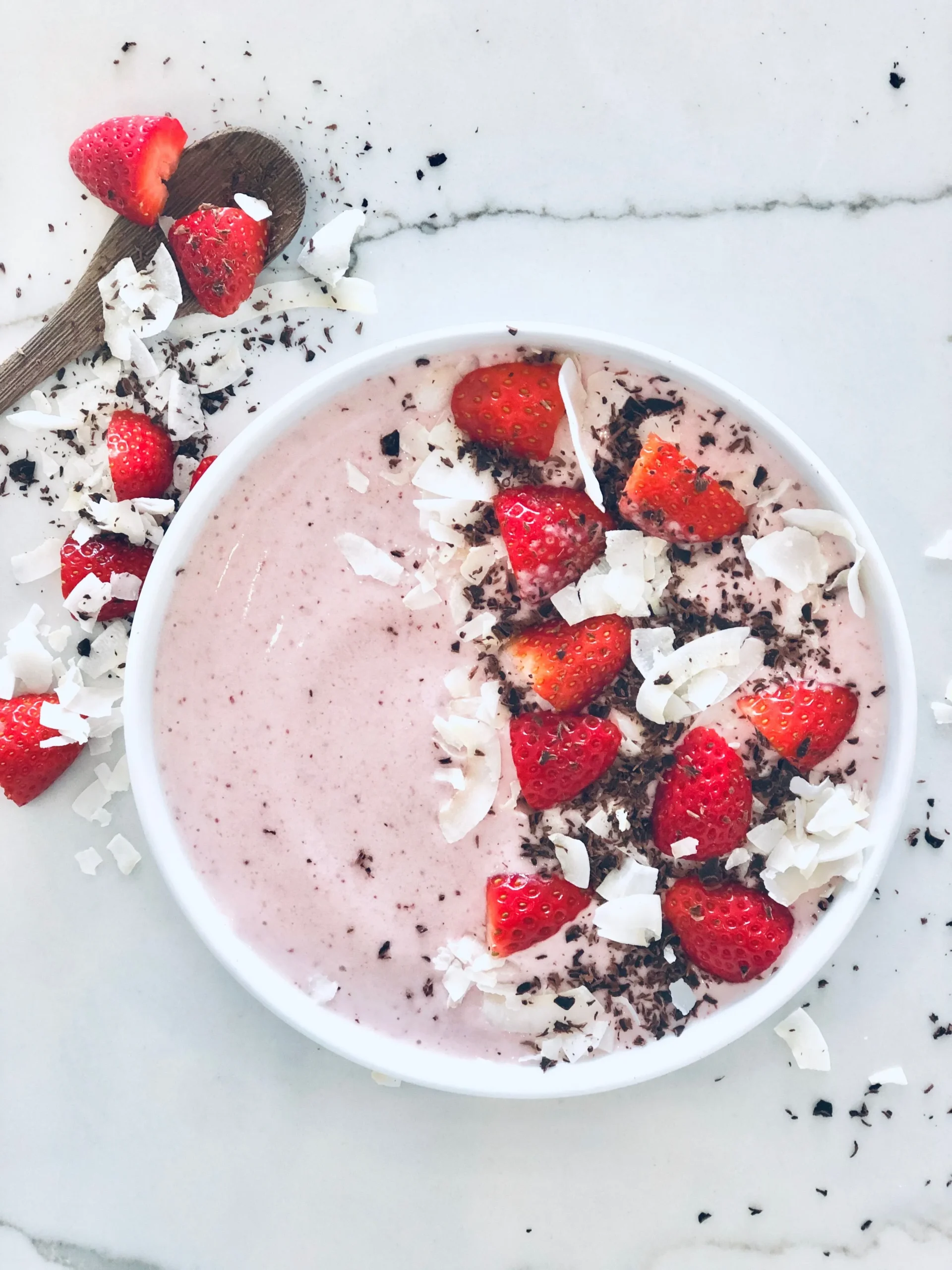 Strawberries and Cream Smoothie Bowl Vegan