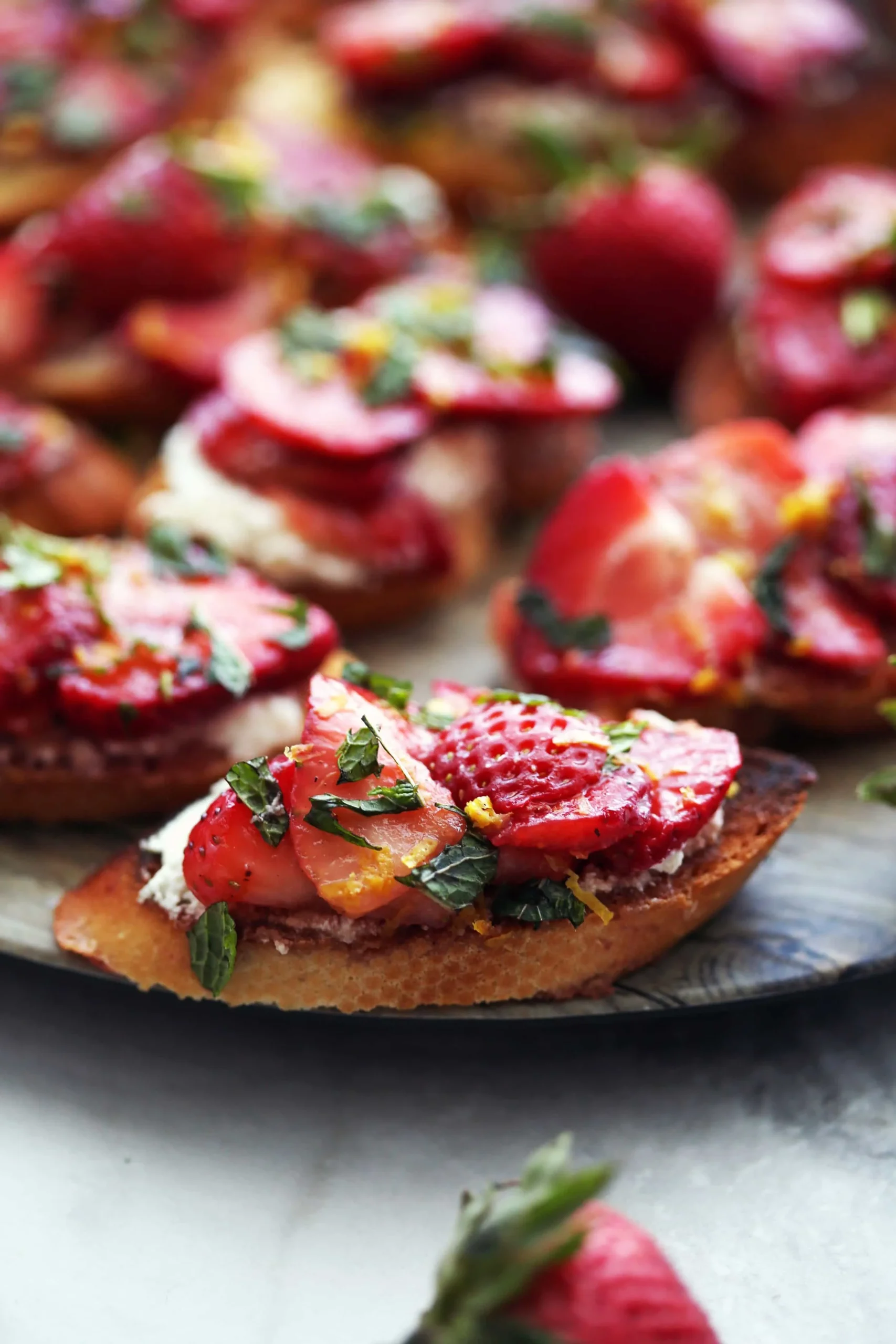 Strawberry Balsamic Crostini with Whipped Ricotta
