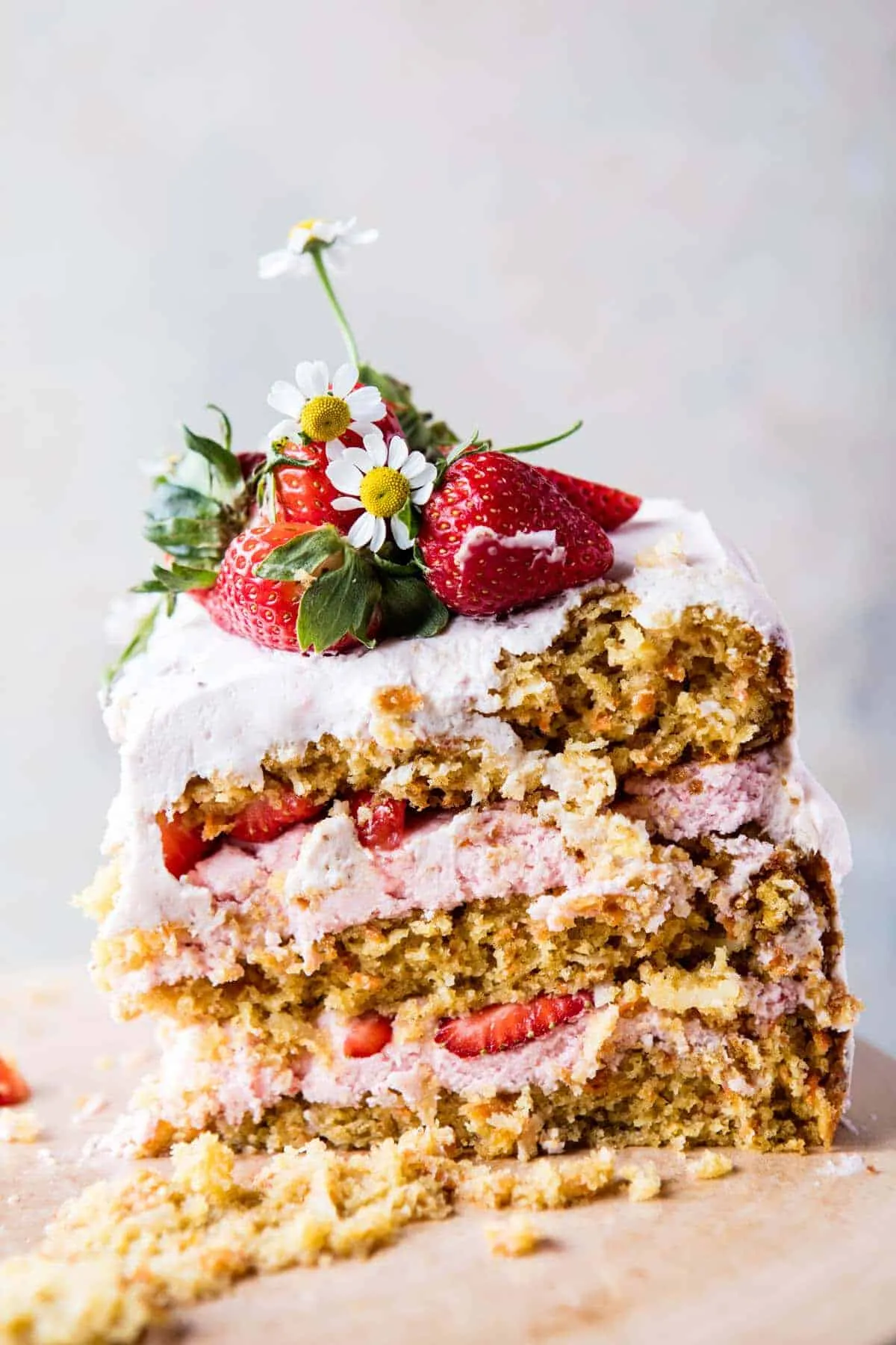 Strawberry Coconut Carrot Cake with Mascarpone Buttercream