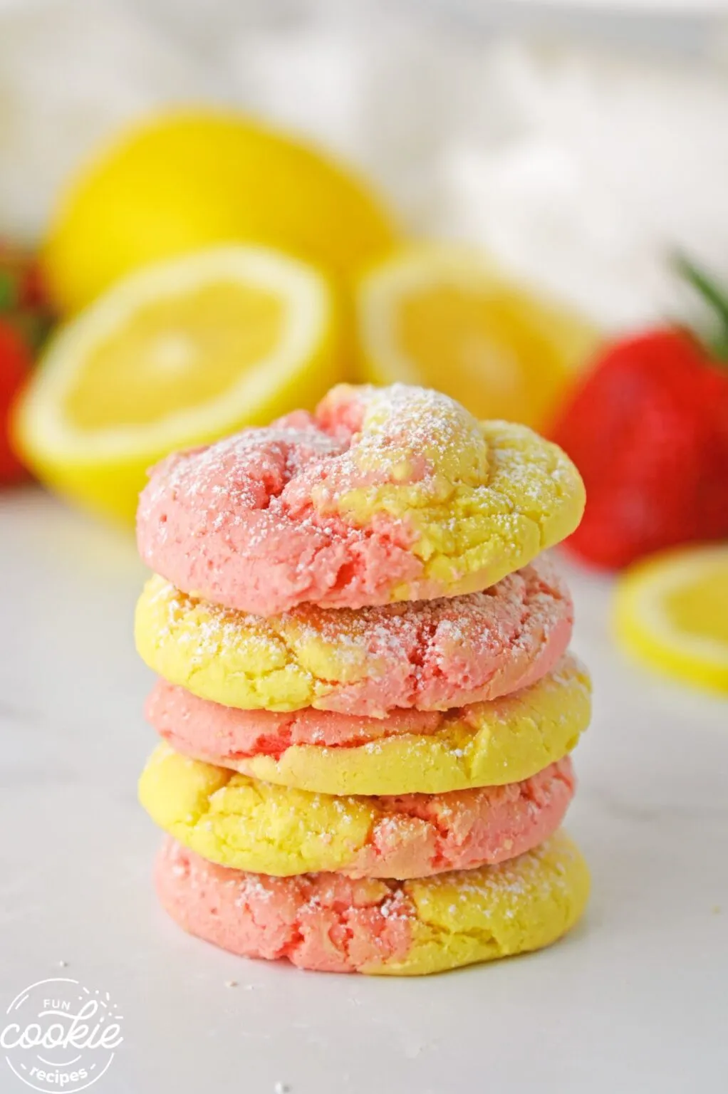 Strawberry Lemonade Cake Cookies