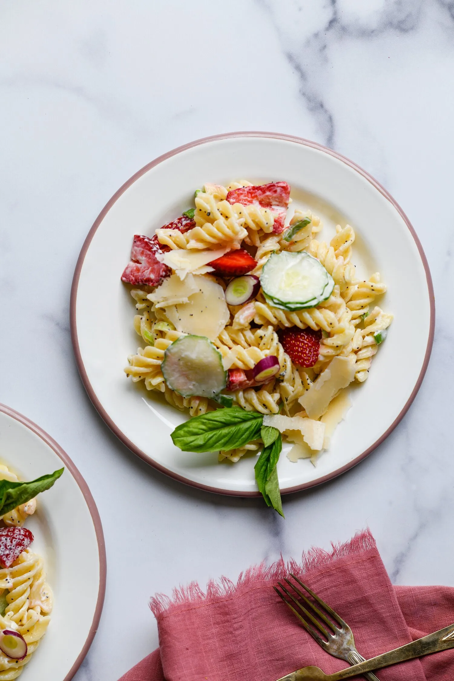 Strawberry Poppyseed Pasta Salad
