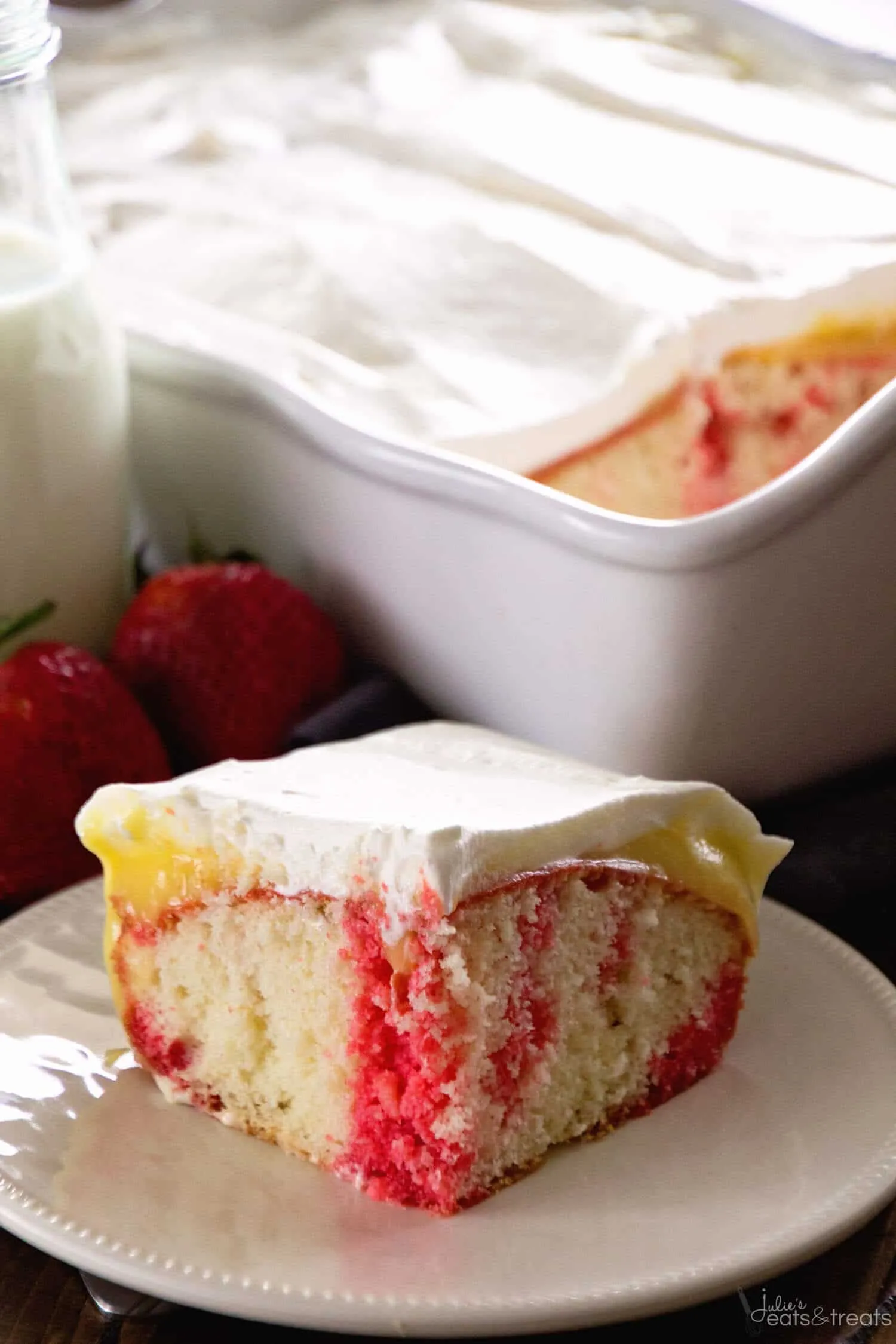 Strawberry Vanilla Poke Cake