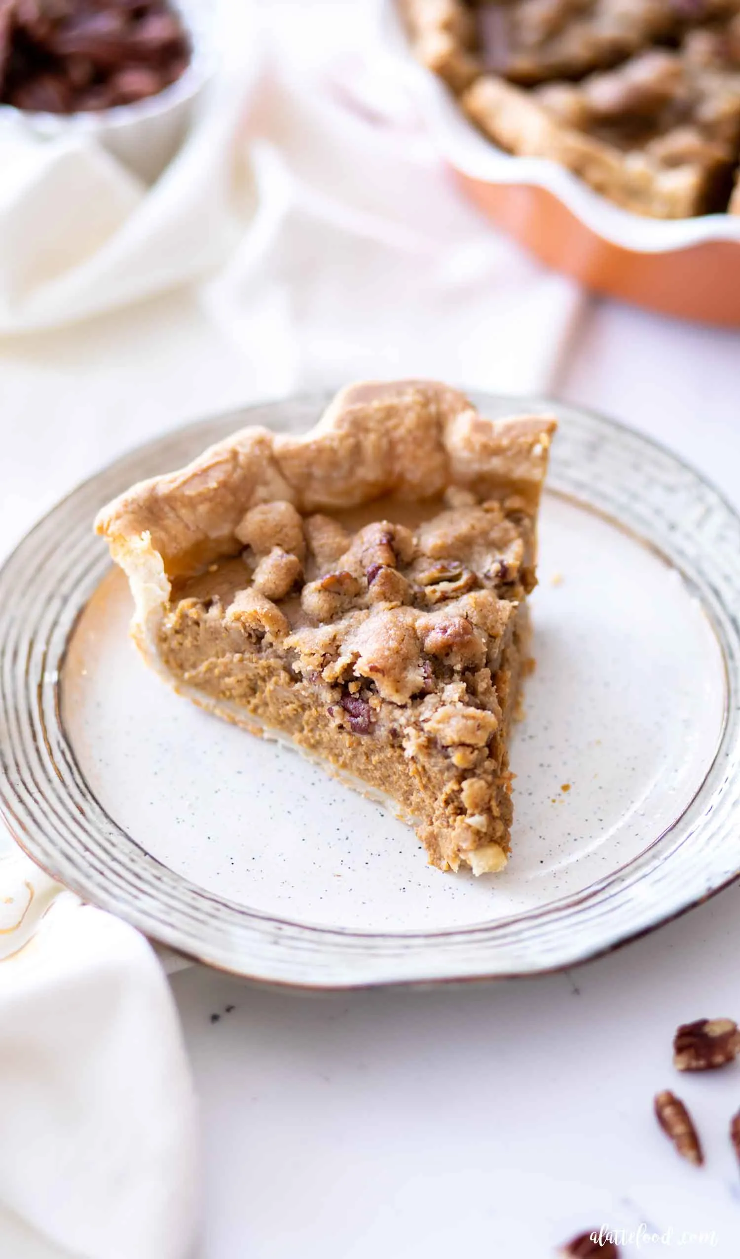 Streusel Topped Apple Butter Pumpkin Pie