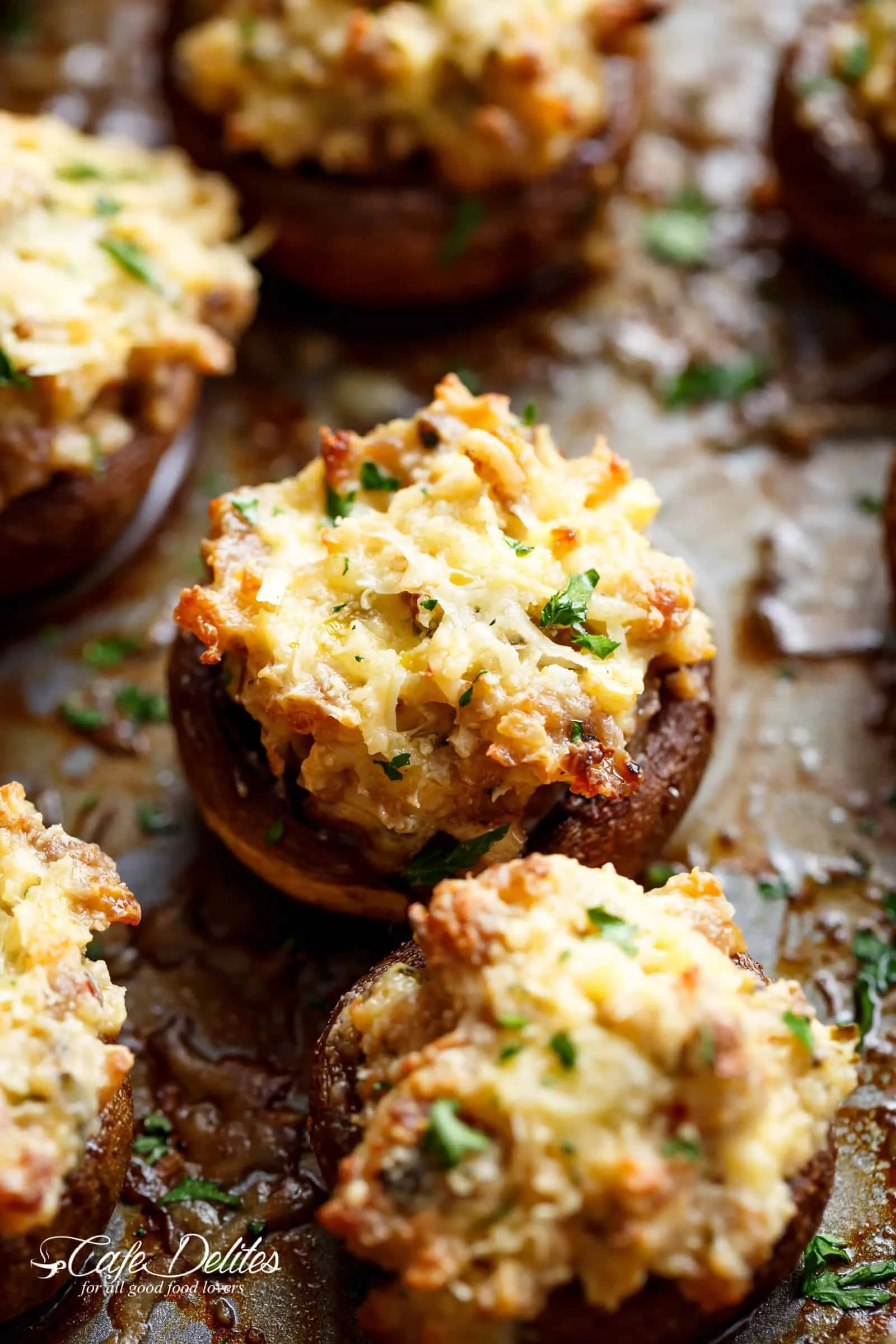 Stuffed Mushrooms with Sausage and Cheese