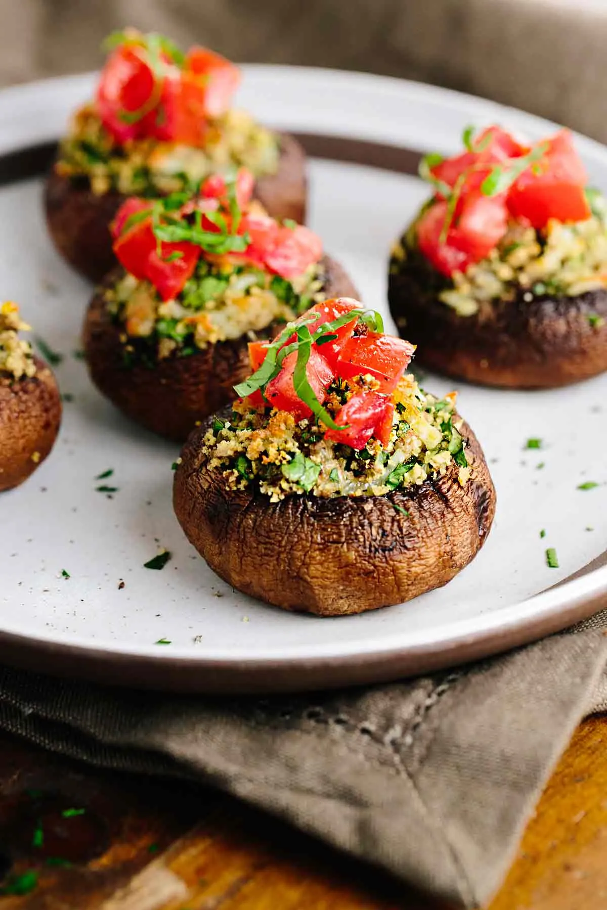 Stuffed Portobella Mushrooms with Bruschetta