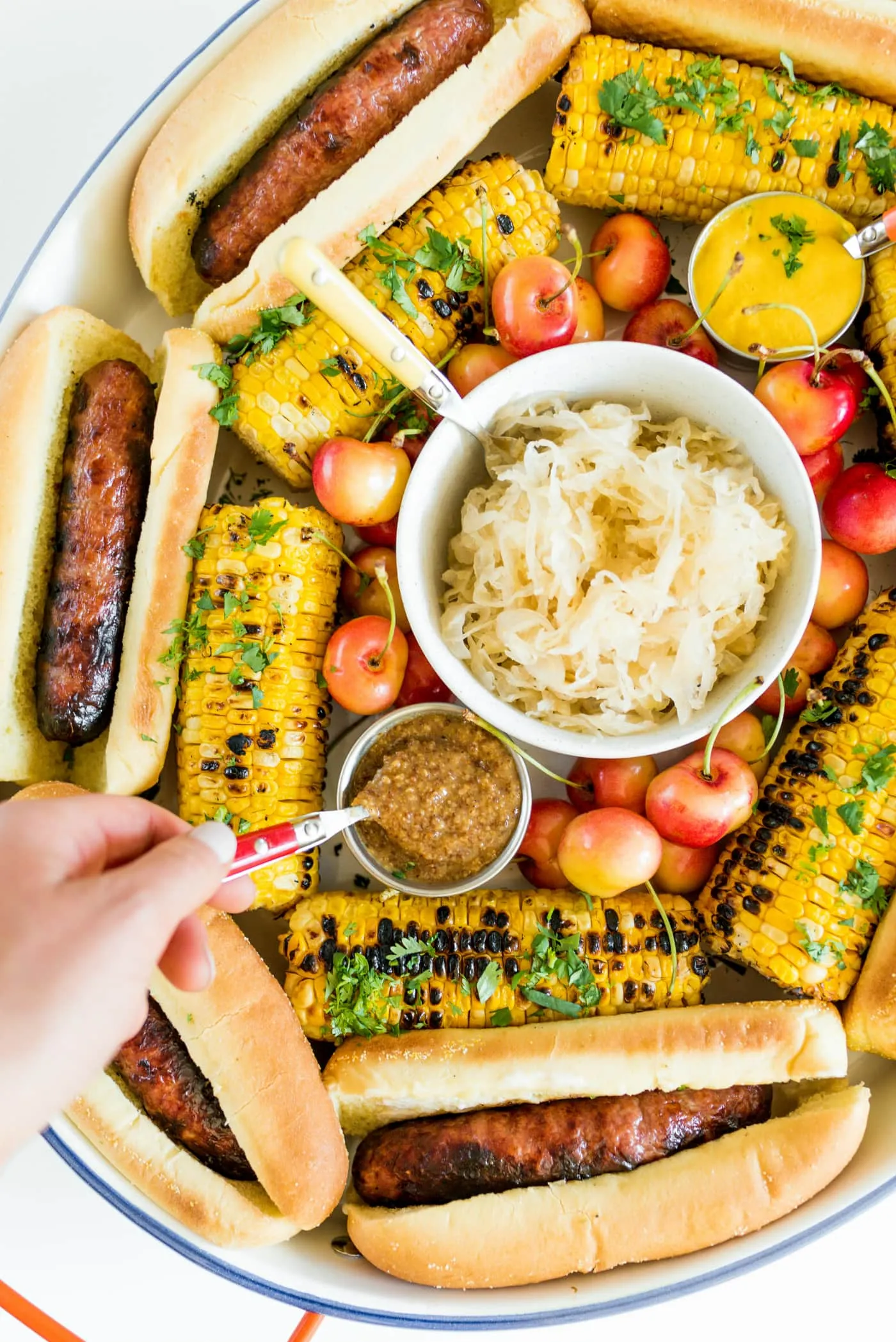 Summer Brats and Sauerkraut Tray