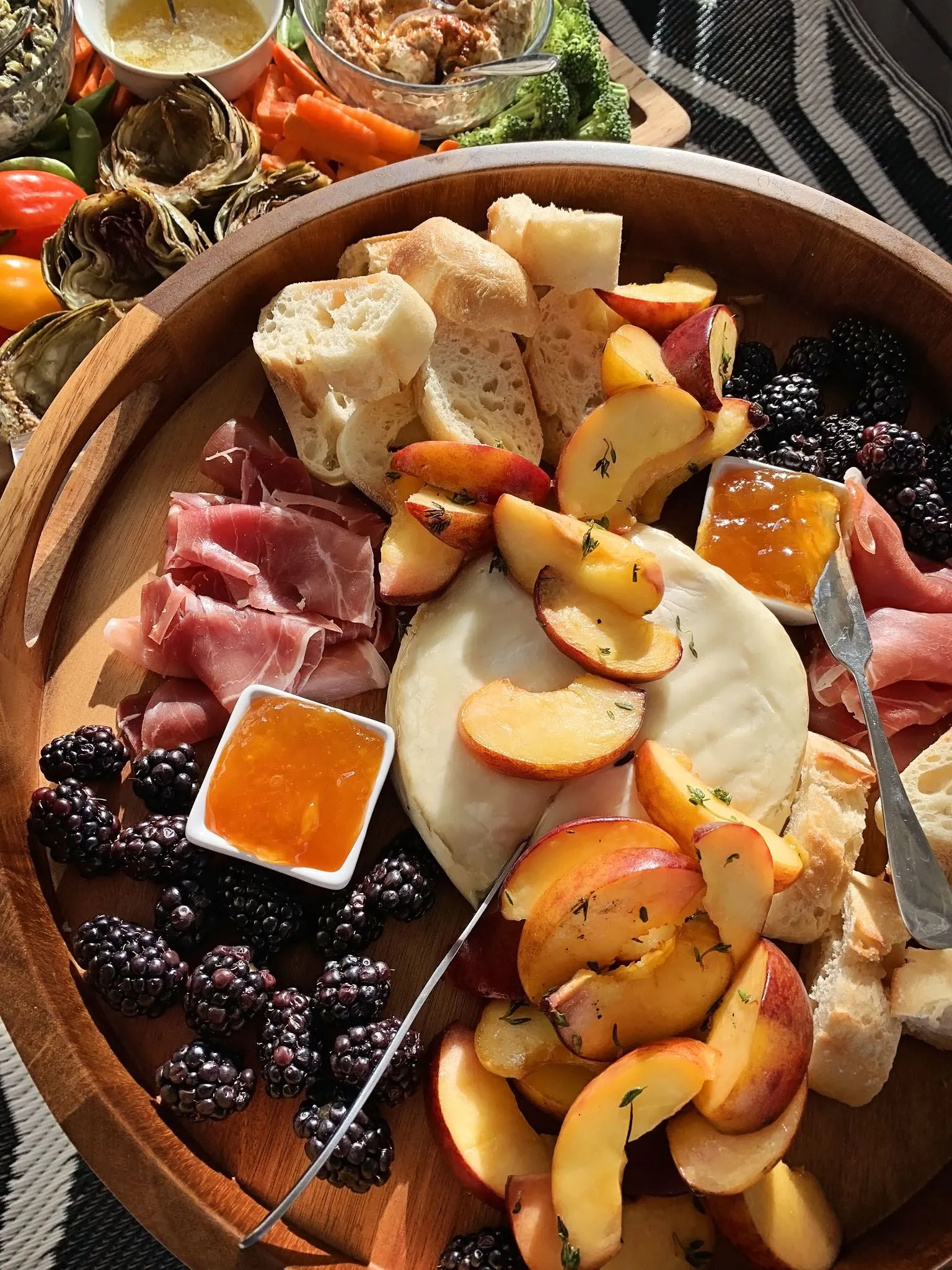 Summer Cheese Charcuterie Board with Spicy Peach Chutney