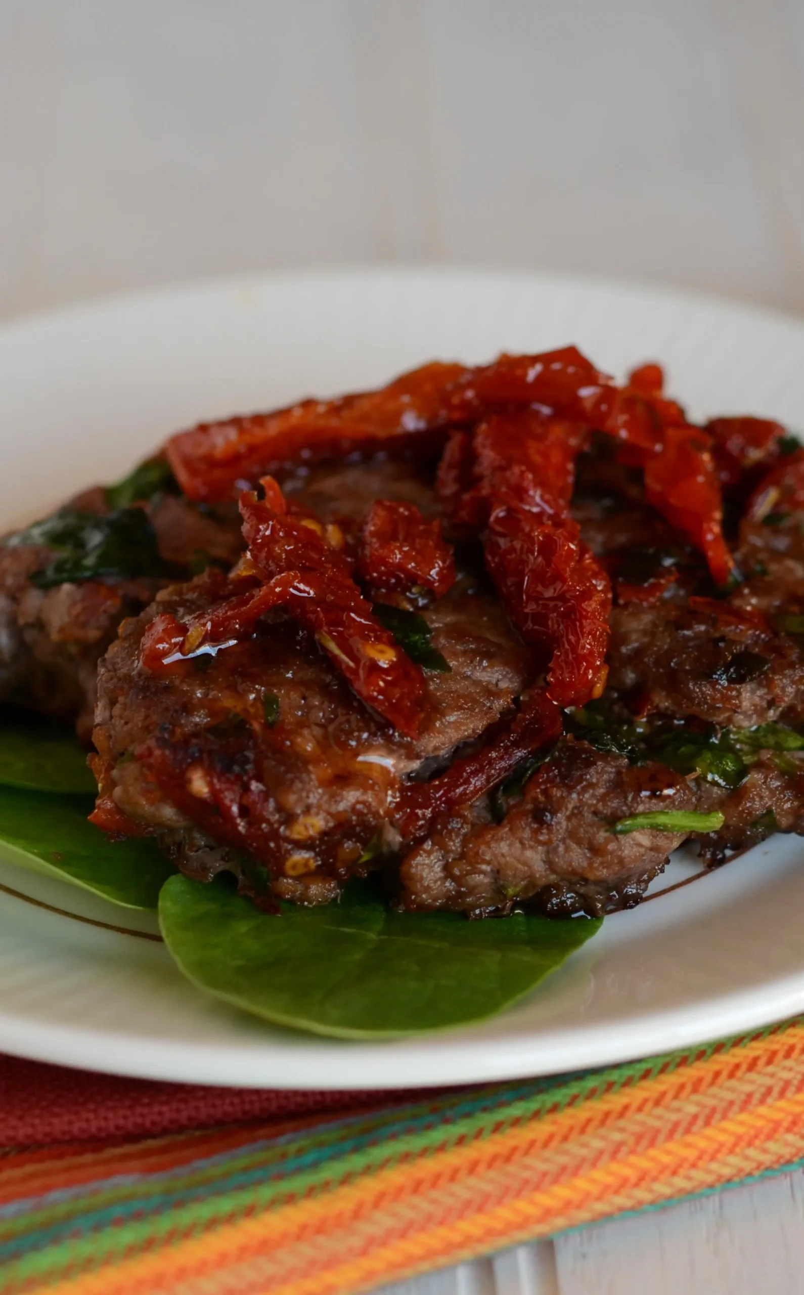 Sun Dried Tomato and Spinach Burgers
