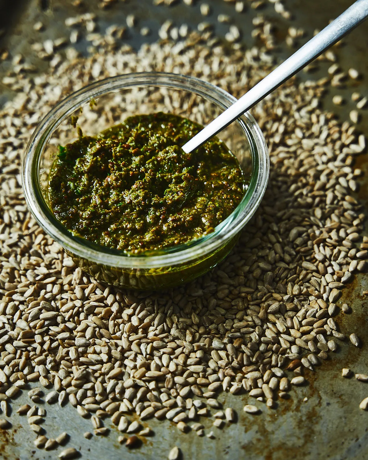 Sunflower Seed Spinach Pesto Grilled