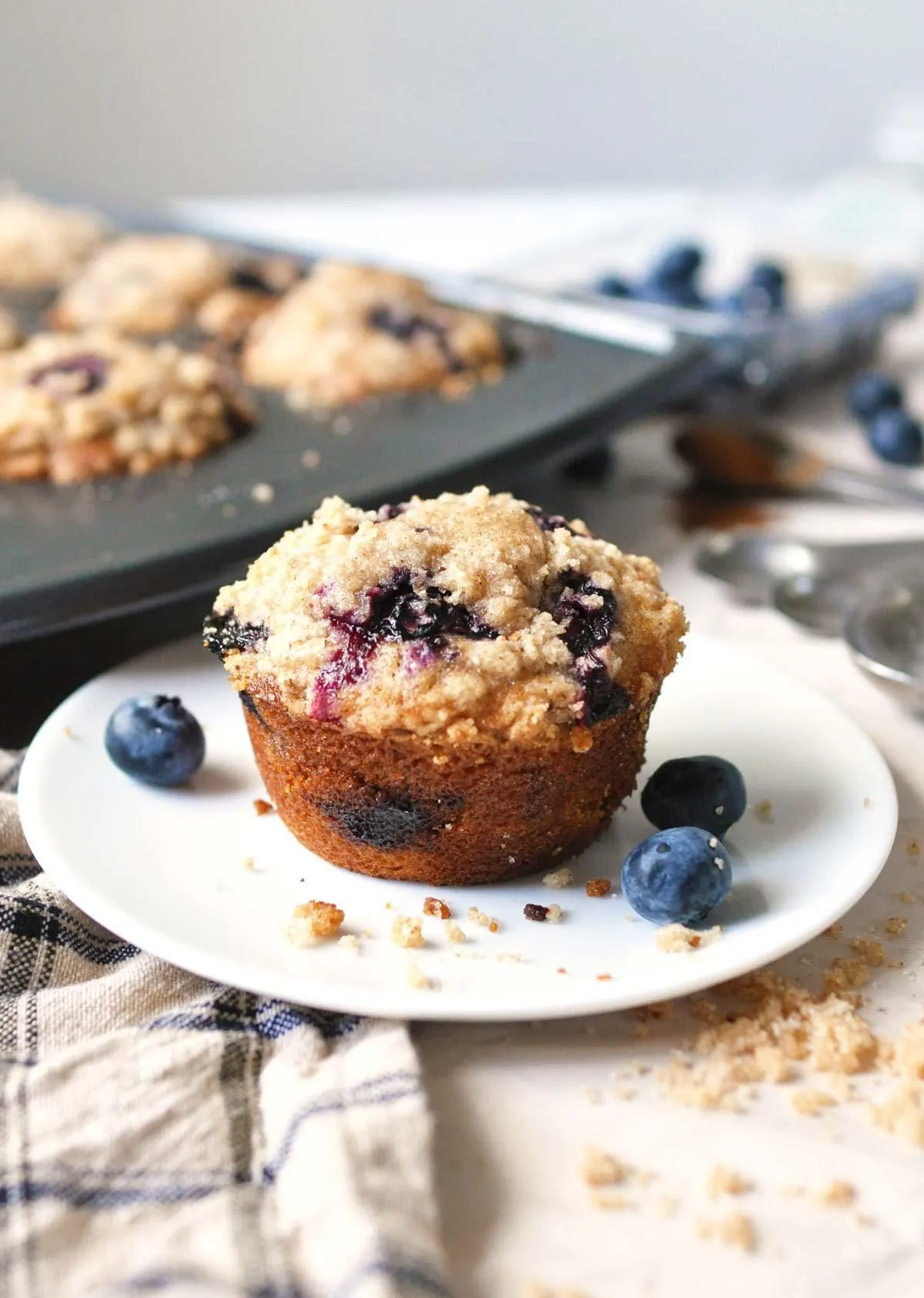 Super Fluffy Blueberry Muffins Whole Grain