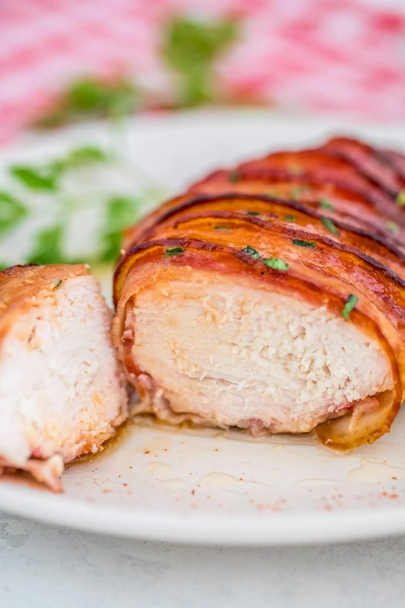 Sweet Heat Bacon Wrapped Smoked Chicken Breasts