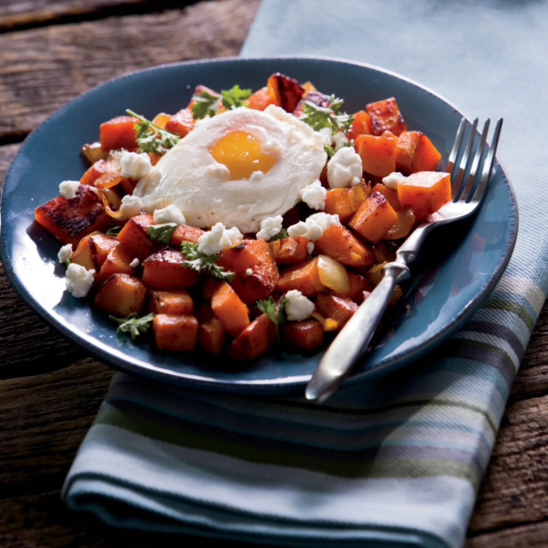 Sweet Potato Hash with Poached Eggs
