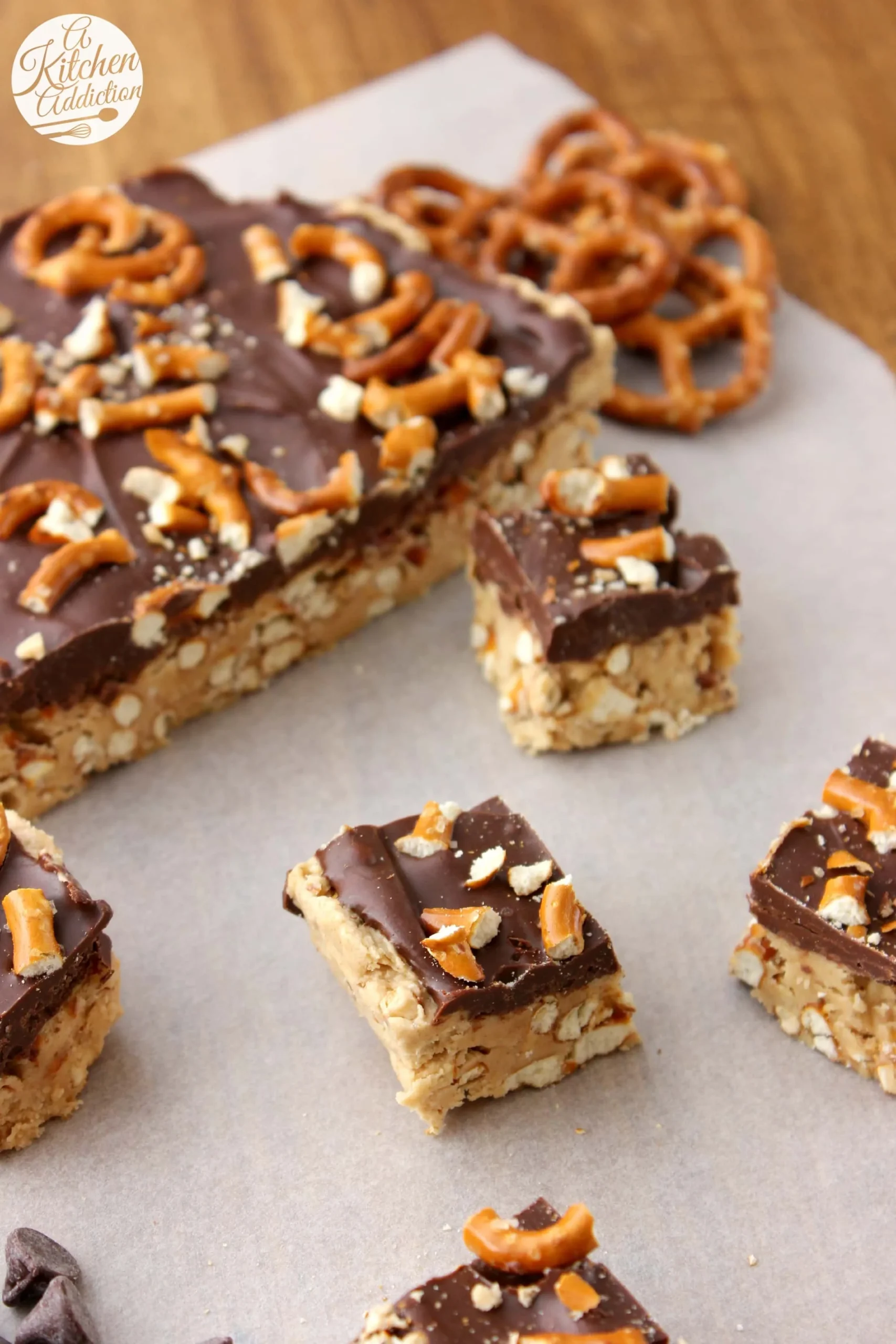Sweet Salty Chocolate Peanut Butter Pretzel Bars