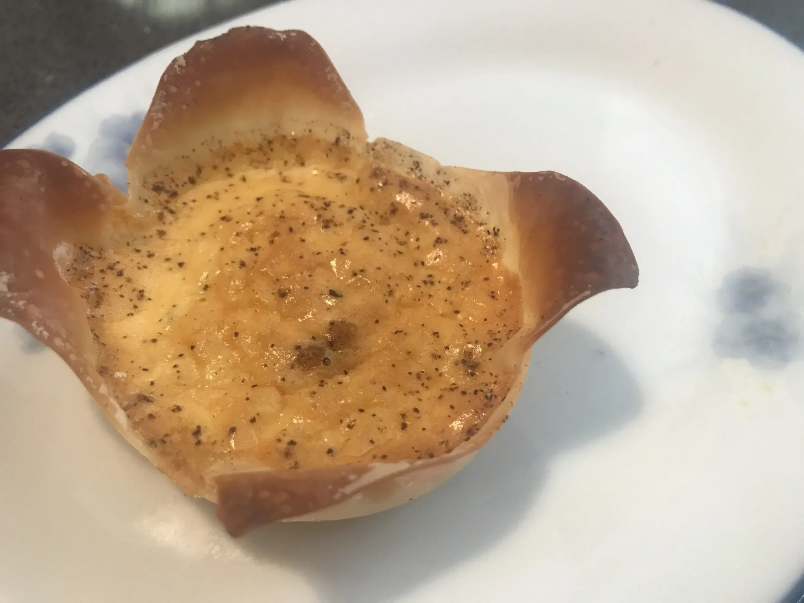 Sweet Vanilla Custard Tarts with Wontons