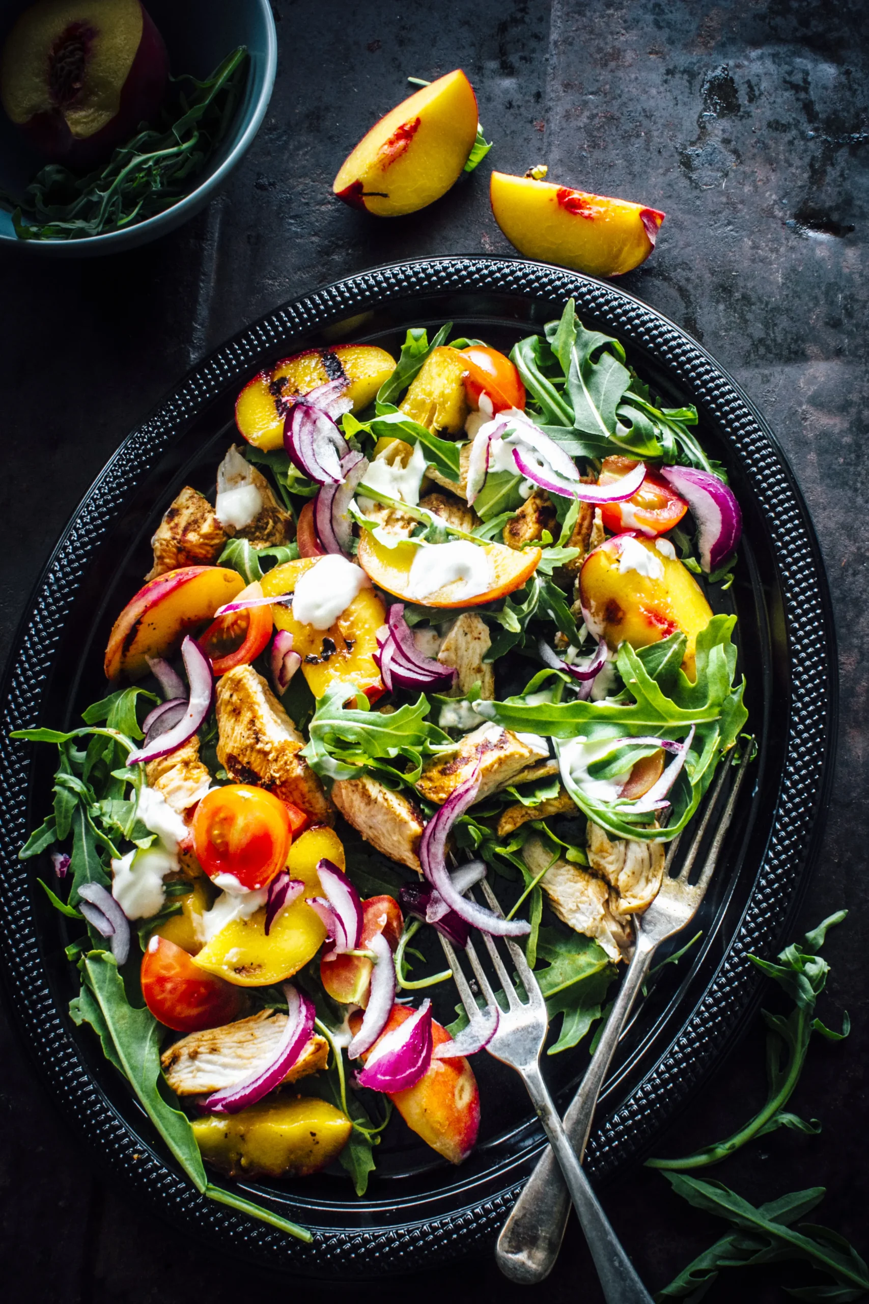 Tandoori Chicken Peach Salad