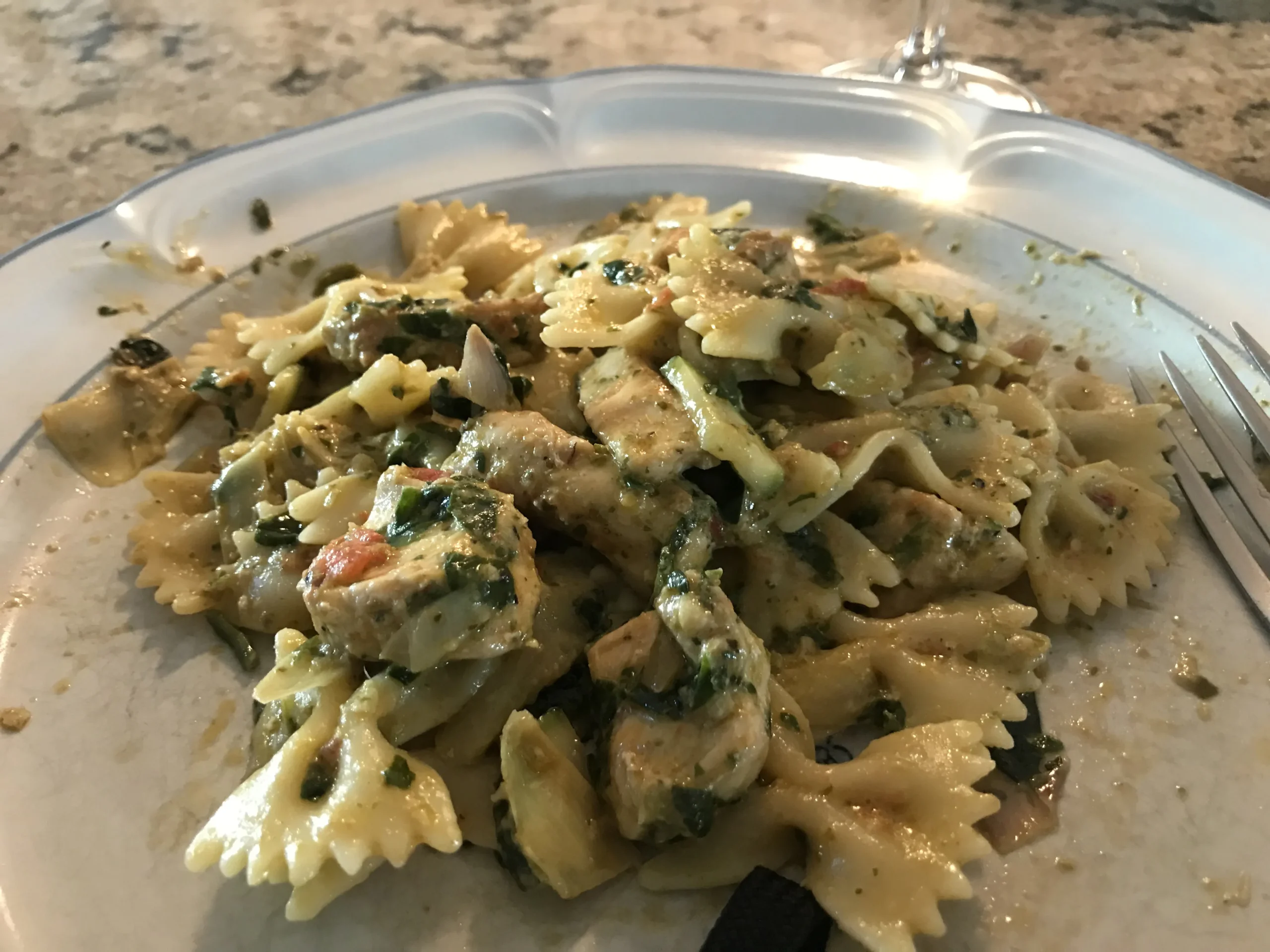 Teena's Spicy Pesto Chicken and Pasta