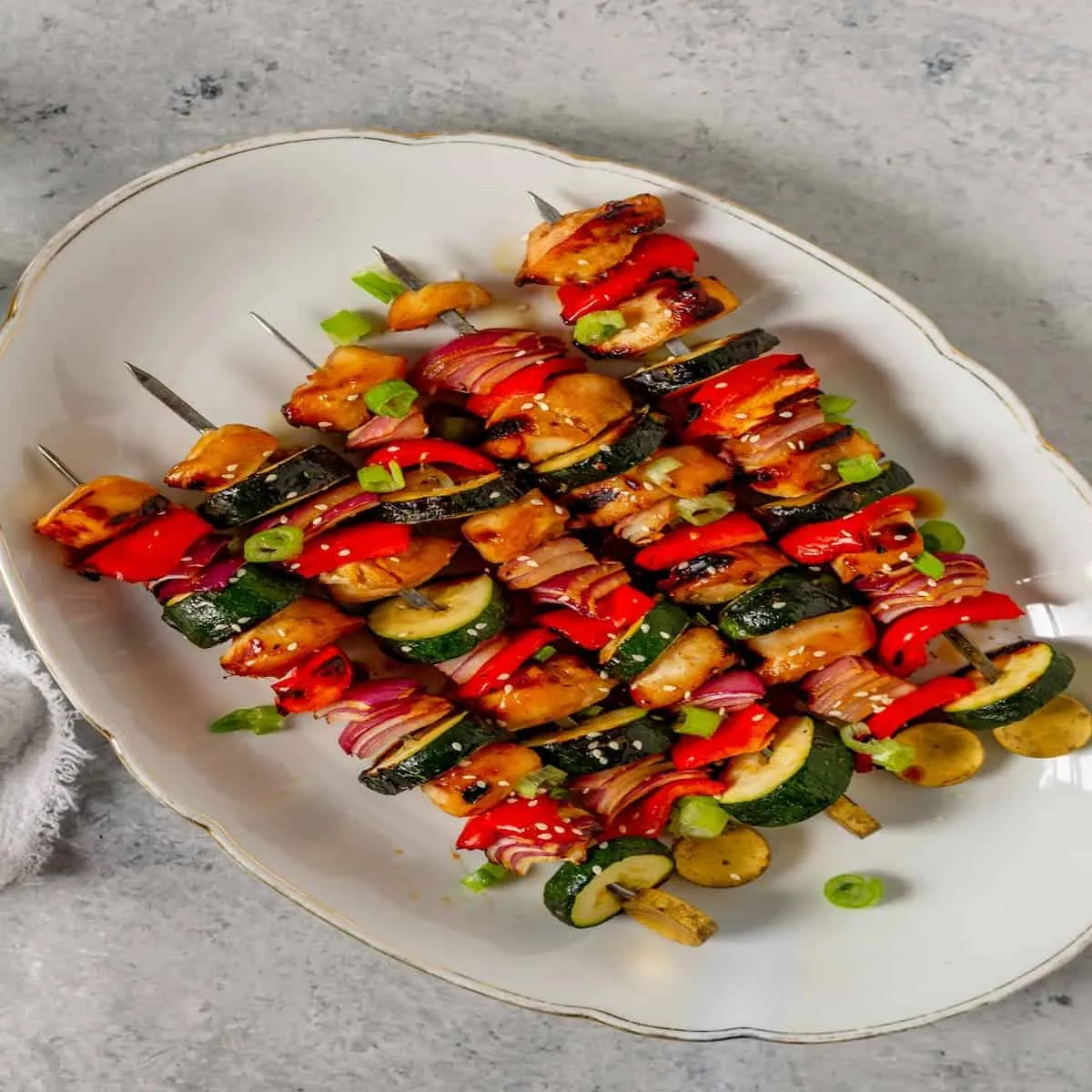 Teriyaki Chicken Vegetable Kebabs