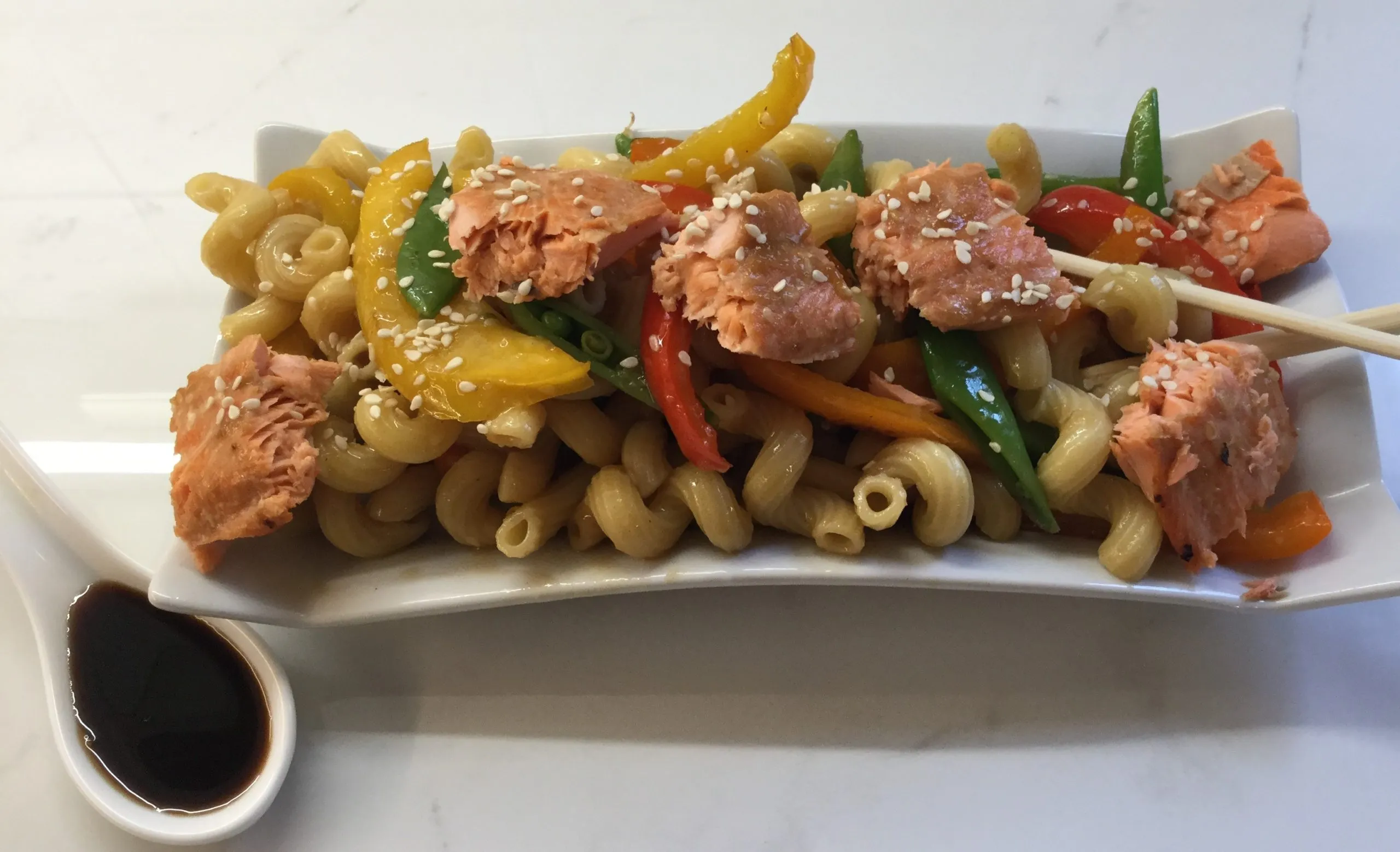 Teriyaki Pasta with Salmon
