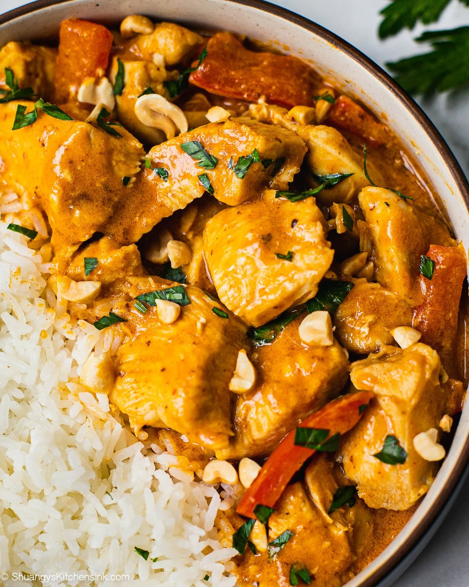 Thai Peanut Chicken Curry with Sticky Rice