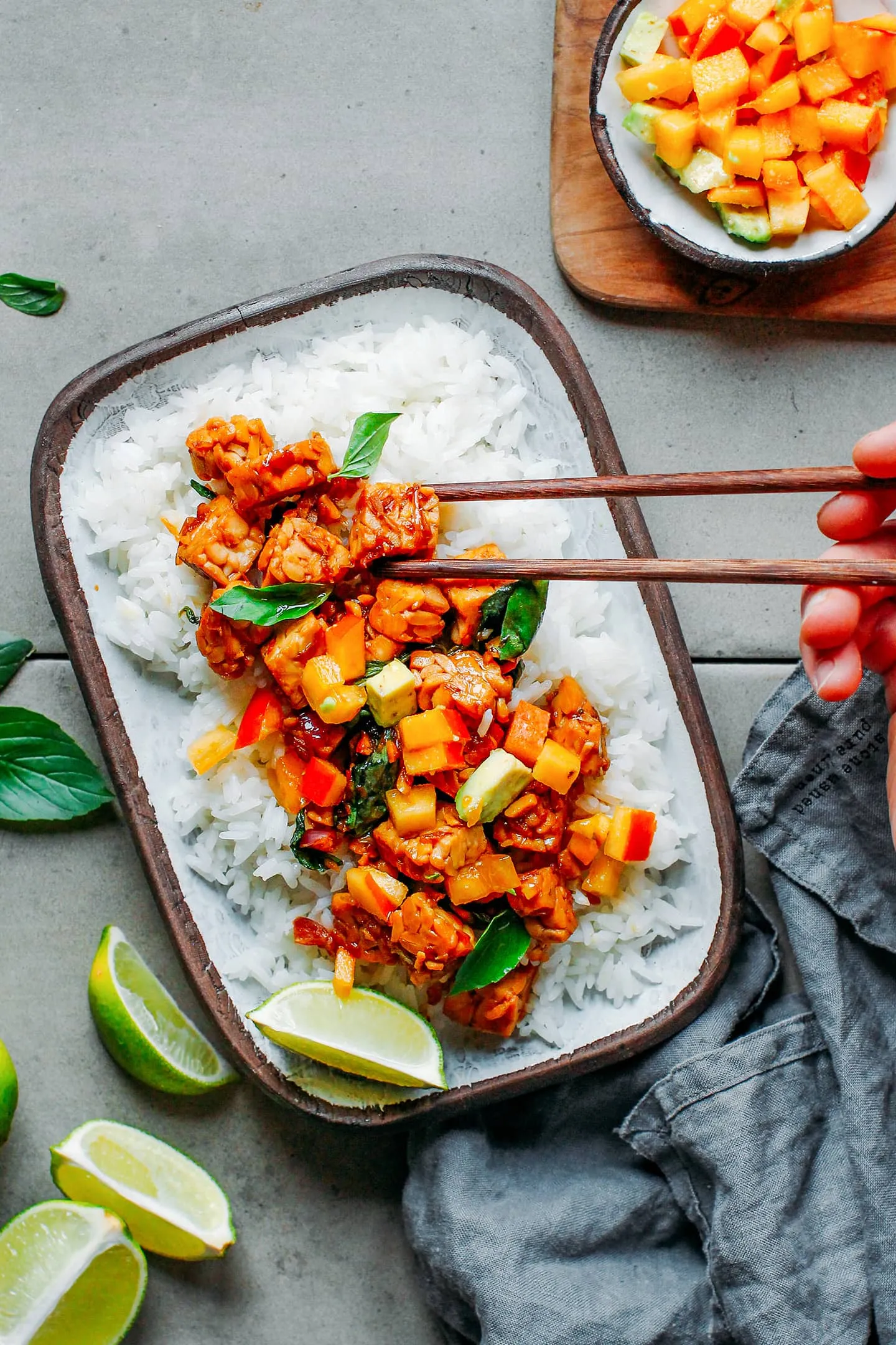 Thai Style Tempeh with Carrots and Basil
