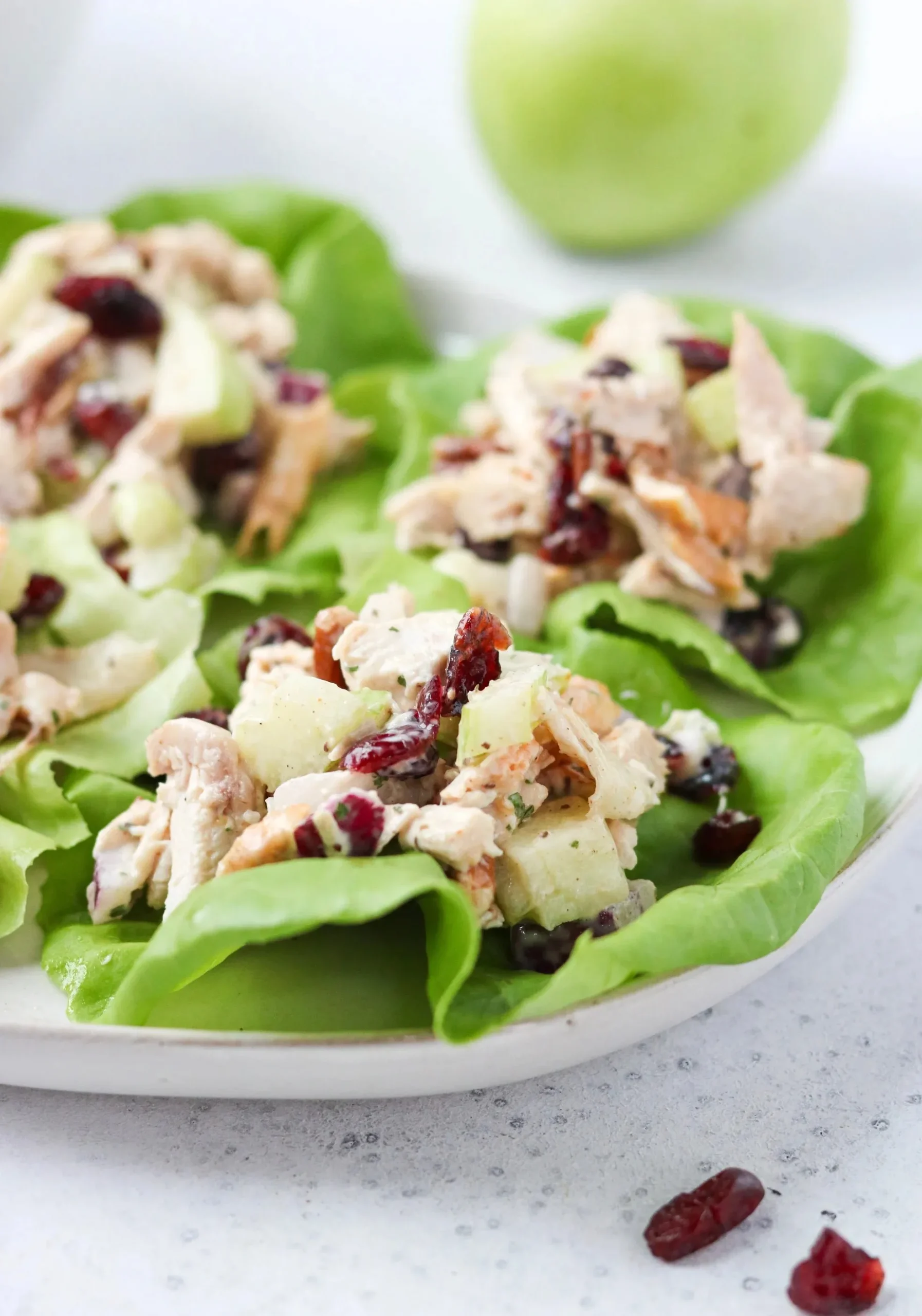 Thanksgiving Chicken Salad Lettuce Wraps