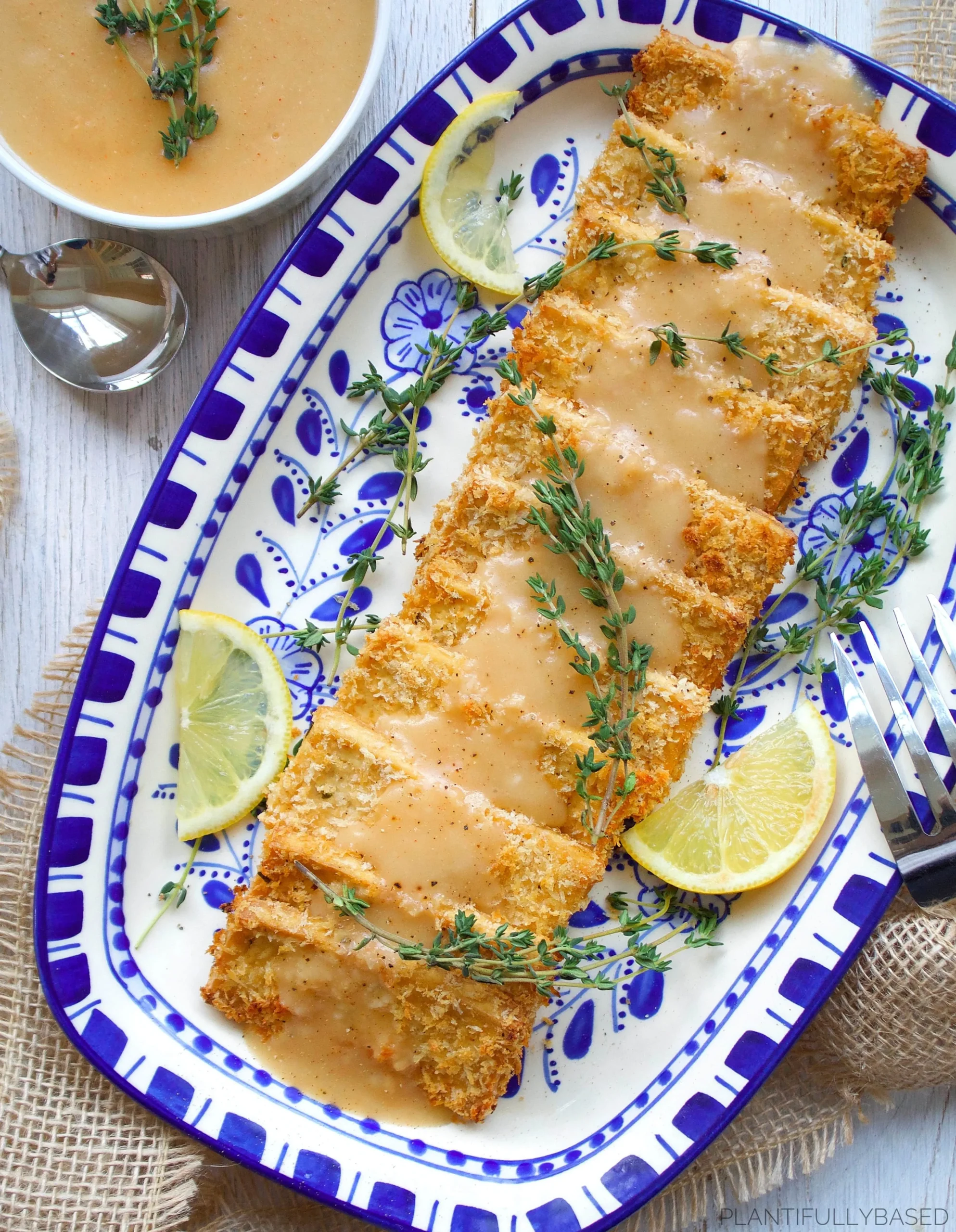 Thanksgiving Tofu with Vegetarian Gravy