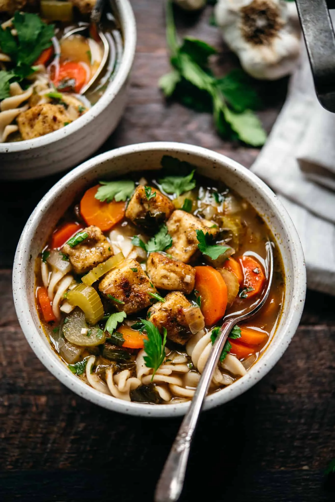 Tofu Noodle Soup Vegan Chicken