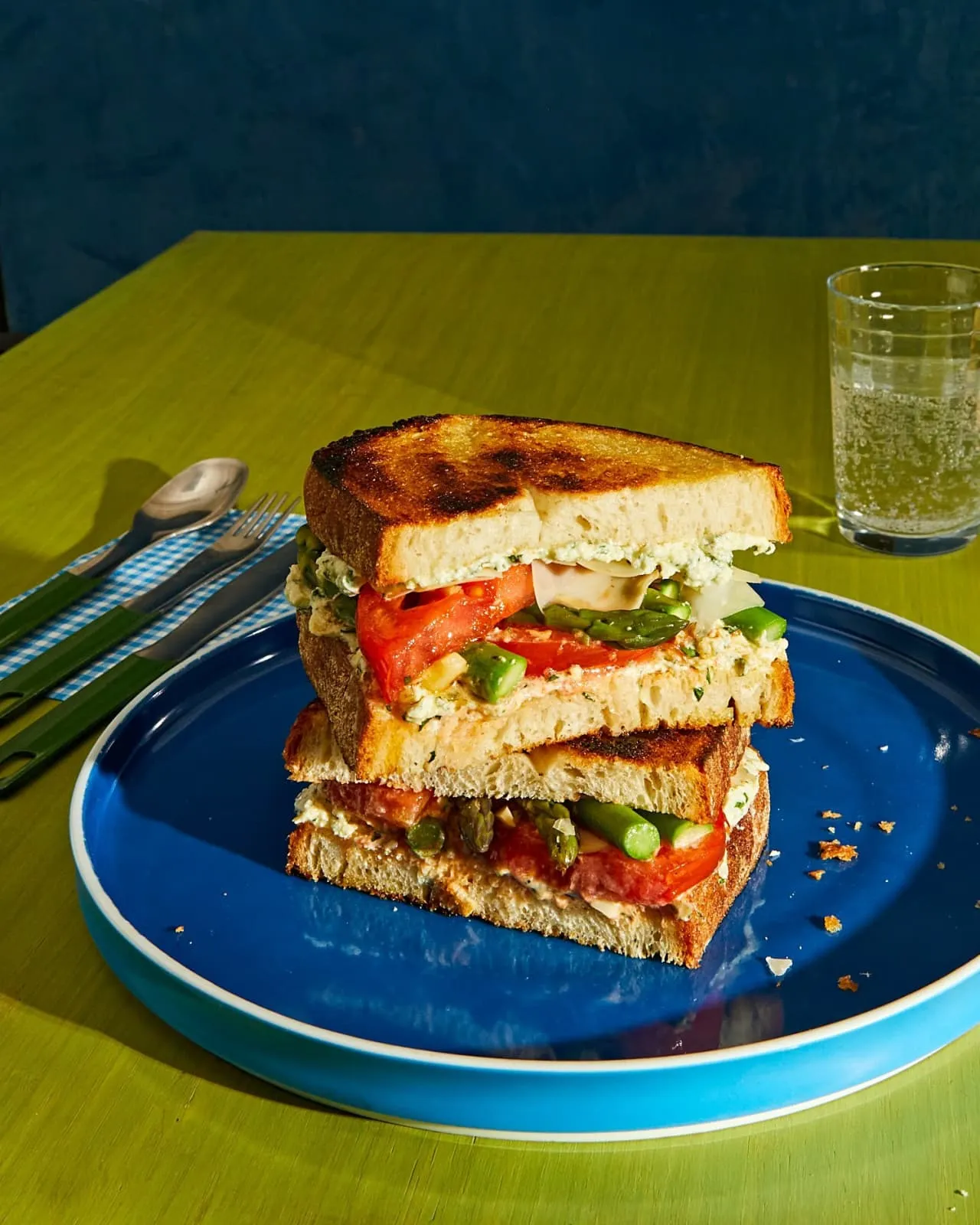 Tomato Asparagus Sandwich Stack