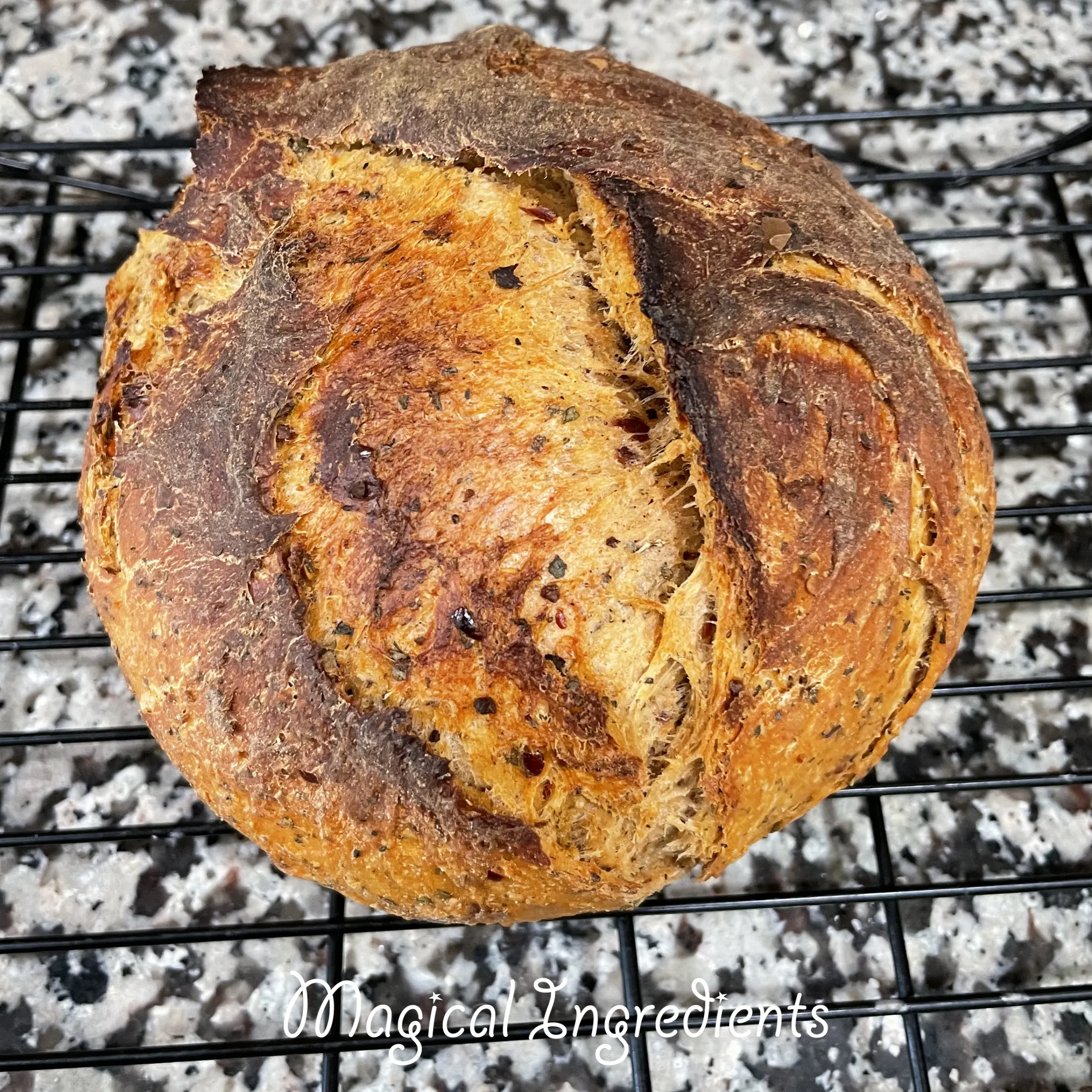 Tomato Basil No Knead Bread