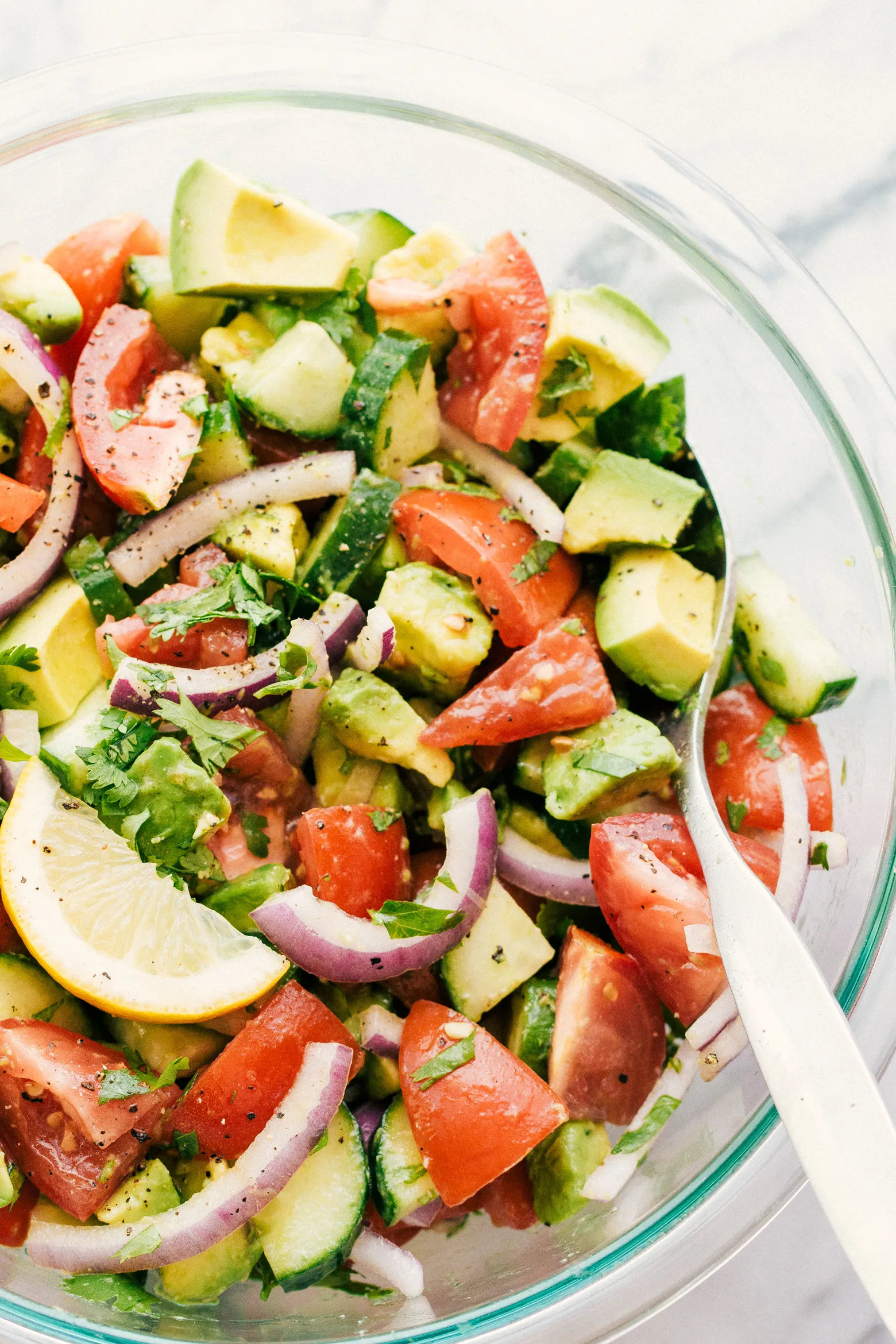 Tomato Cucumber and Avocado Salad