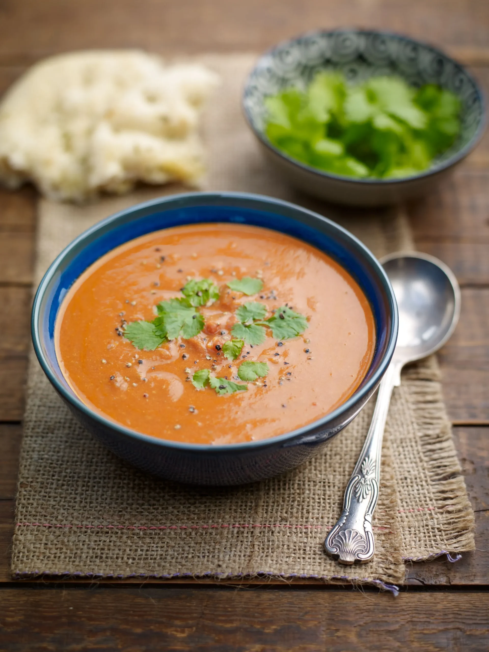 Tomato Soup with Sweet Peanut Butter Sauce