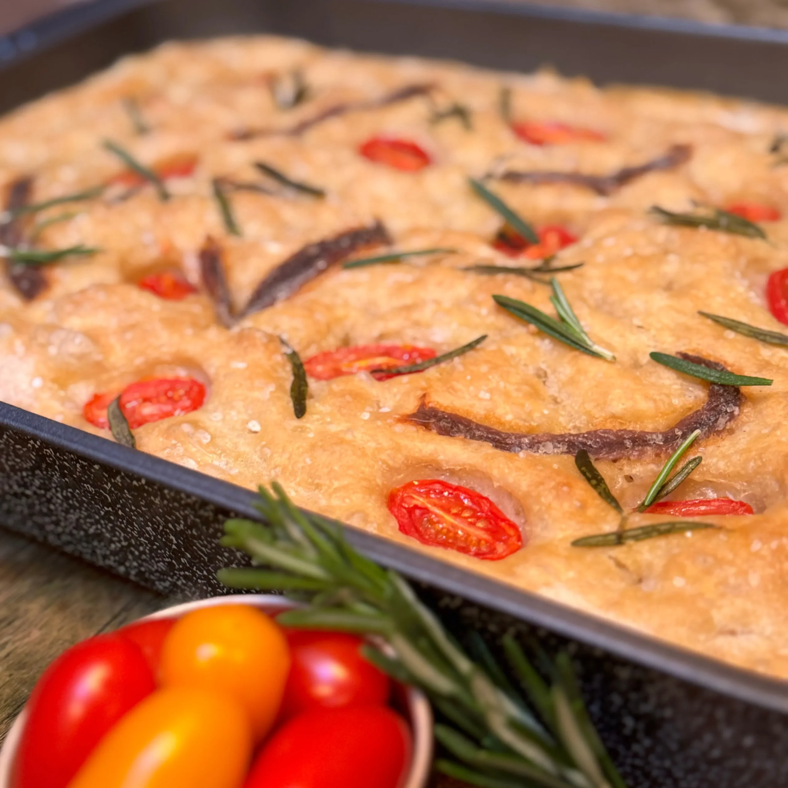 Tomato and Anchovy Focaccia