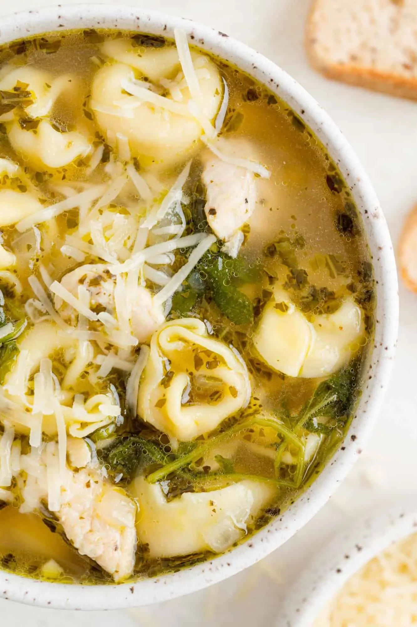 Tortellini Soup with Kale Chicken