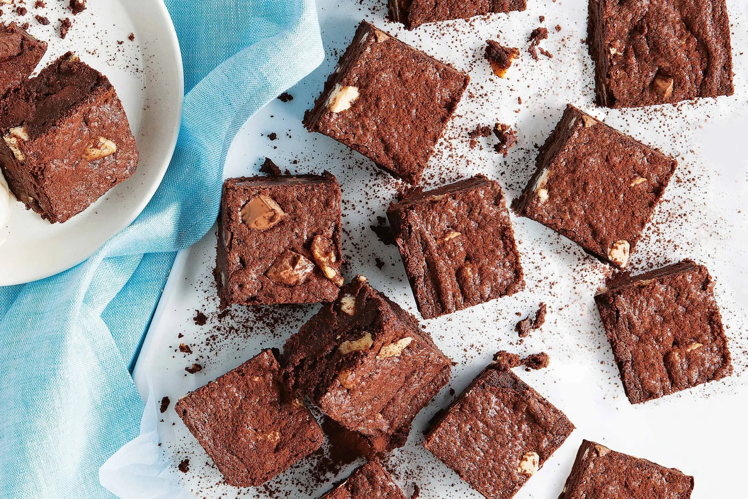 Triple Chocolate Brownies with Walnuts