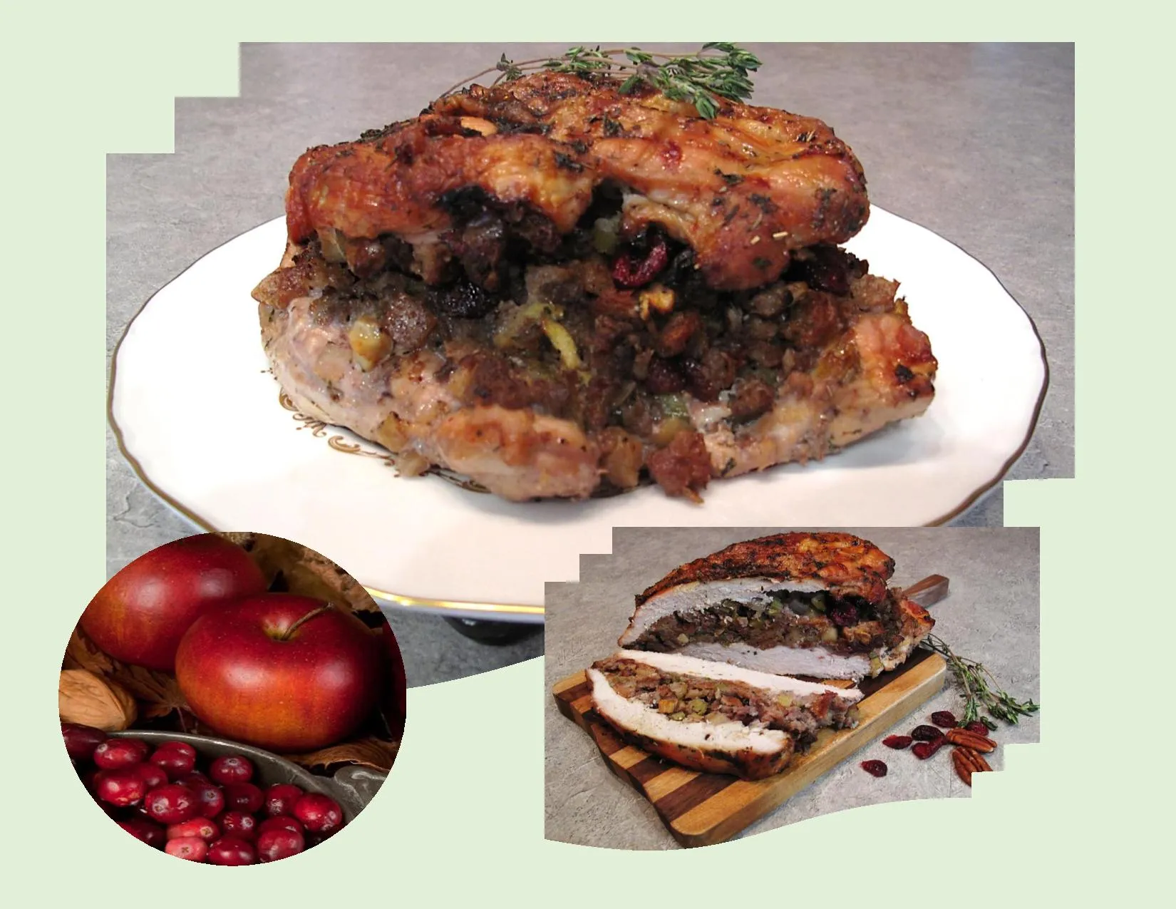 Turkey Breast with Sausage and Cranberry Stuffing