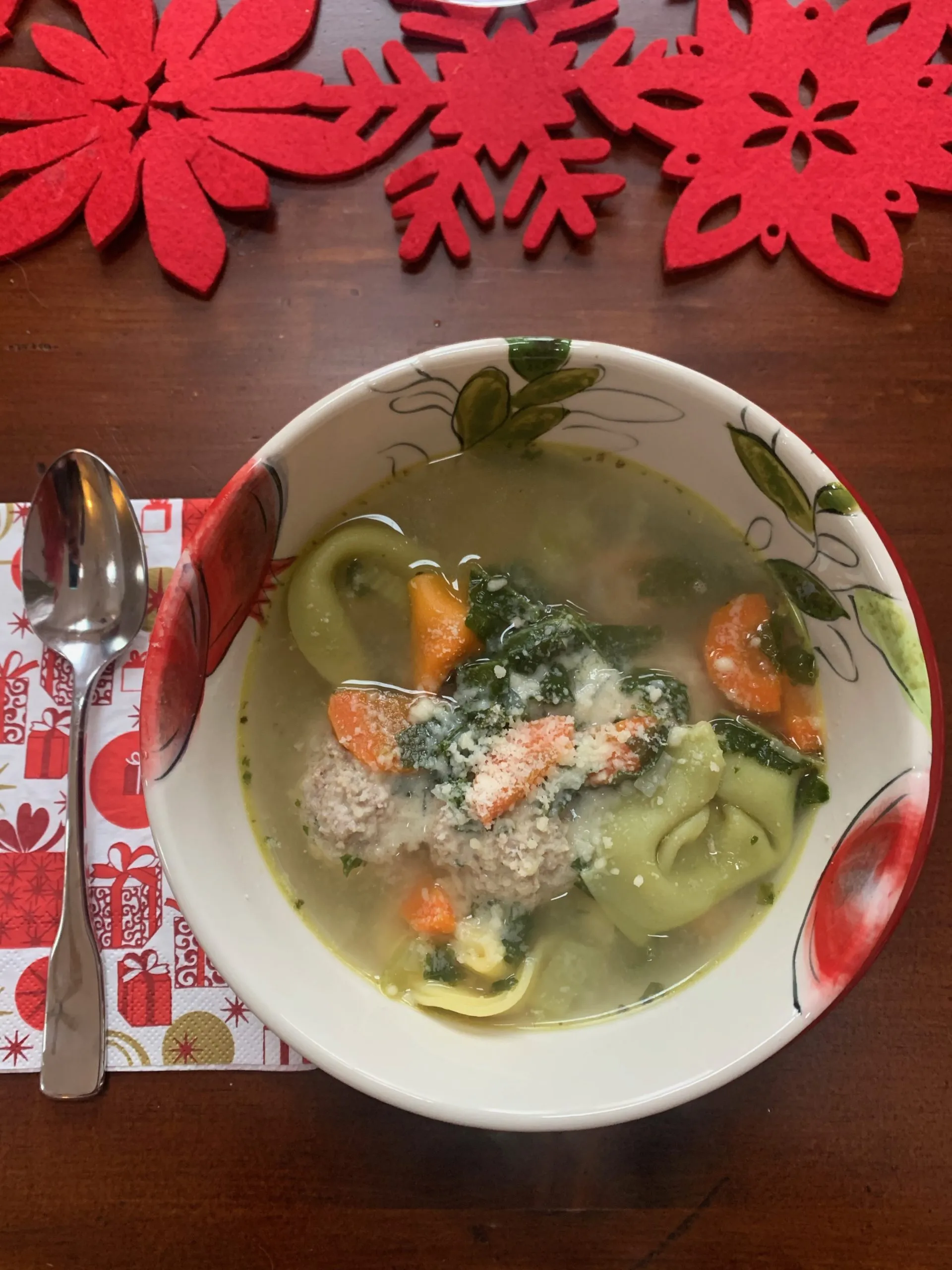 Turkey Meatball Spinach Tortellini Soup